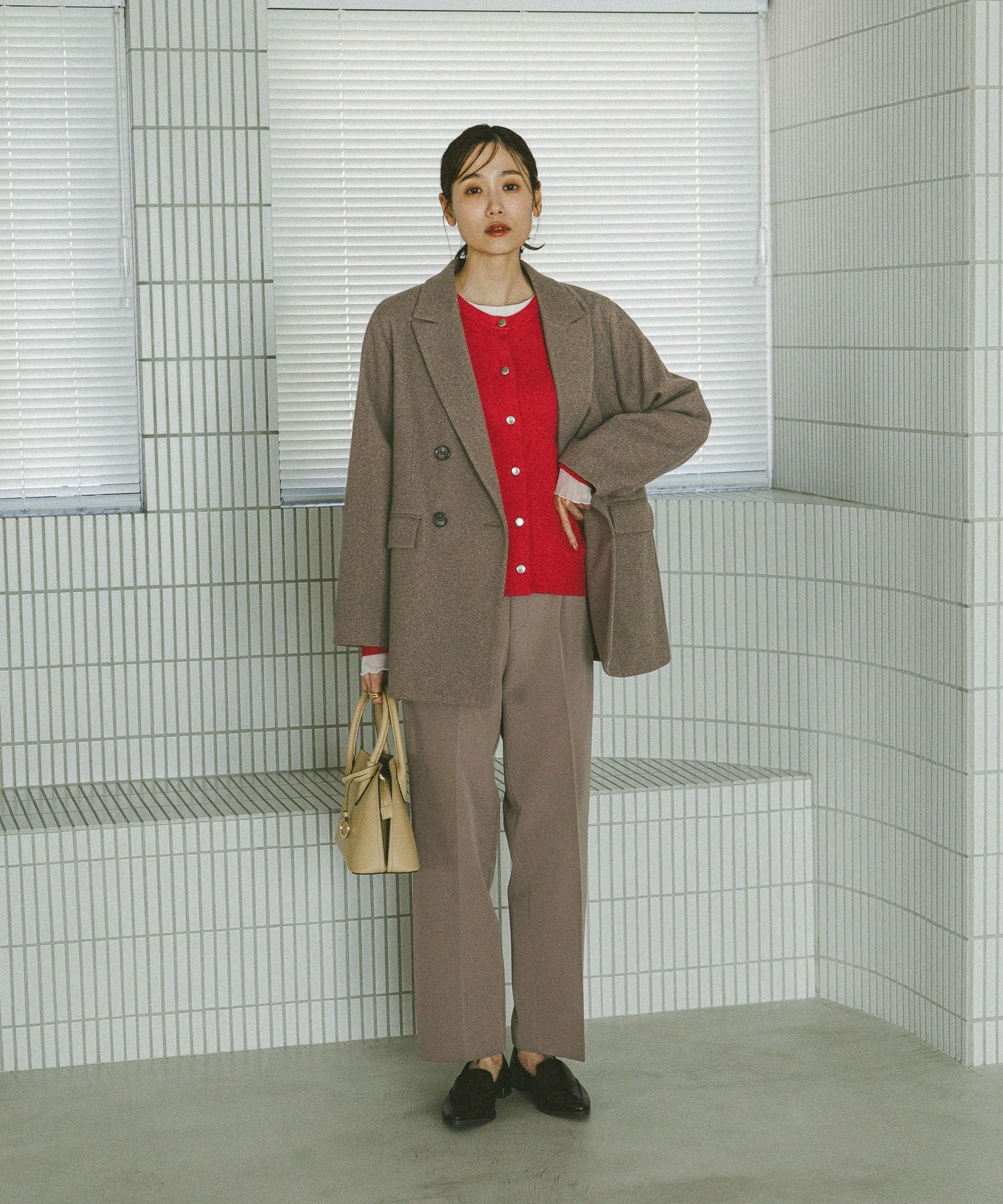【SALE/40%OFF】GLOBAL WORK あったかウツクシルエットイージーストレートパンツ/580754 グローバルワーク パンツ その他のパンツ ブラック ブラウン グレー ネイビー
