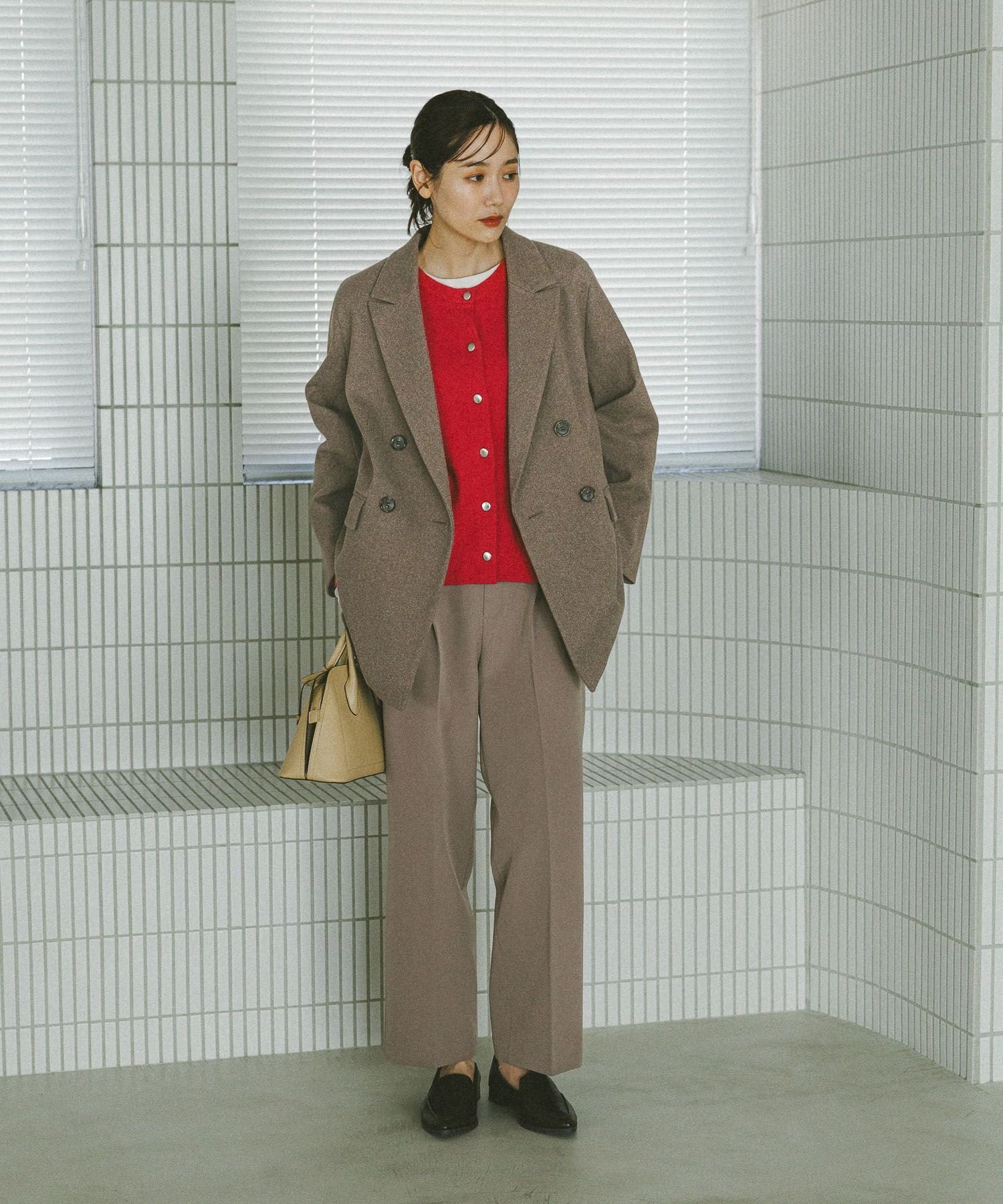 【SALE/40%OFF】GLOBAL WORK あったかウツクシルエットイージーストレートパンツ/580754 グローバルワーク パンツ その他のパンツ ブラック ブラウン グレー ネイビー