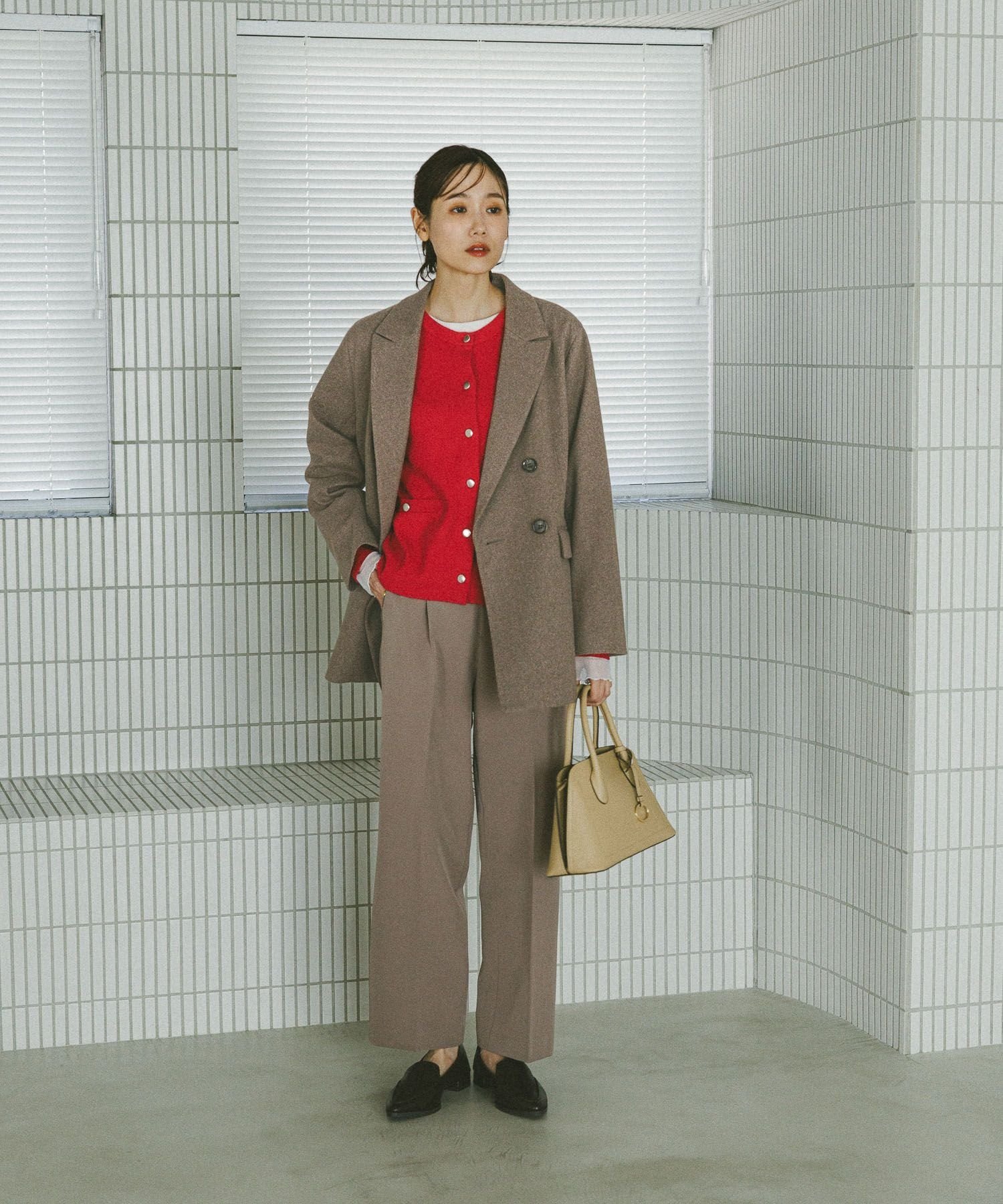 【SALE/40%OFF】GLOBAL WORK あったかウツクシルエットイージーストレートパンツ/580754 グローバルワーク パンツ その他のパンツ ブラック ブラウン グレー ネイビー