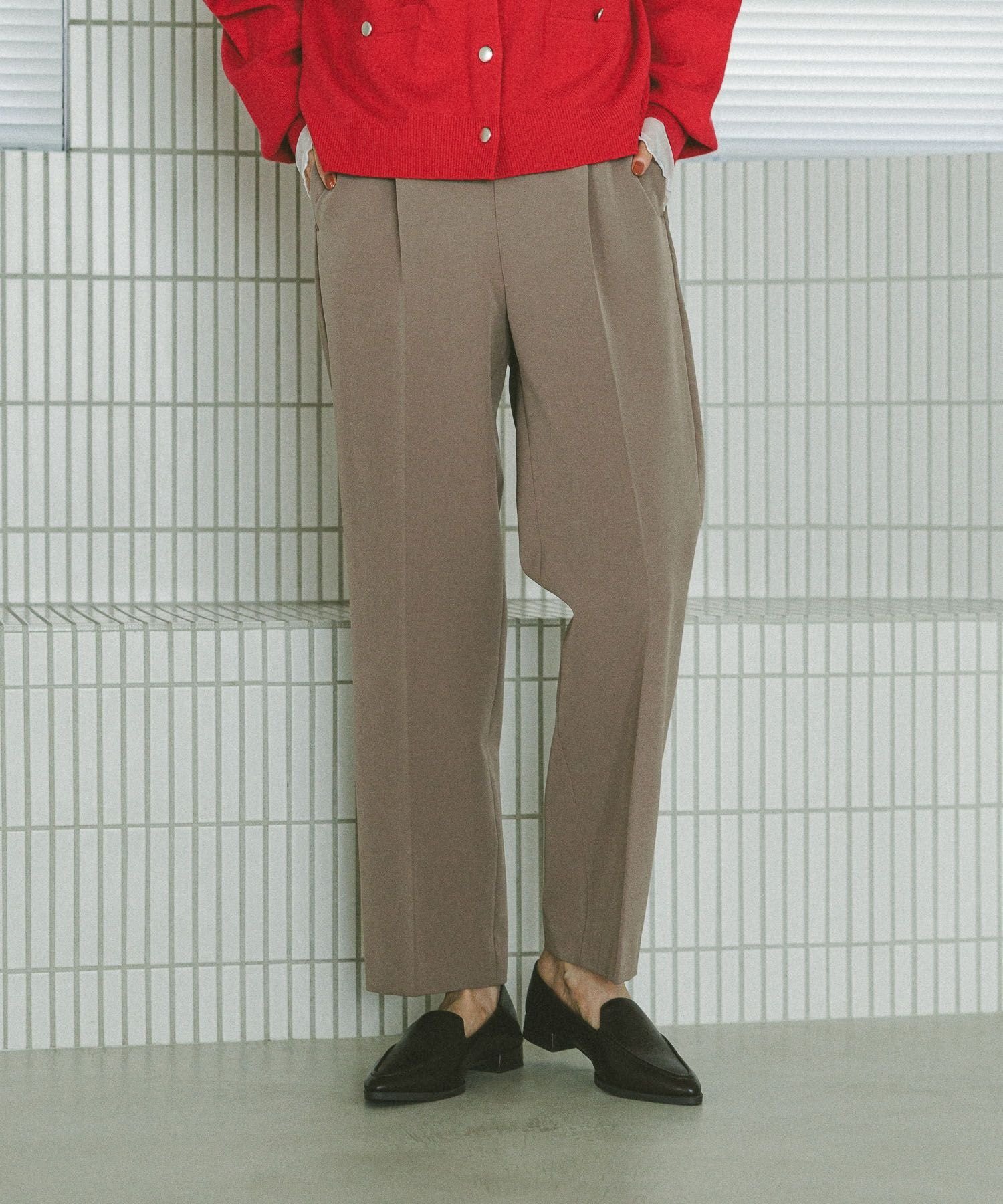 【SALE/40%OFF】GLOBAL WORK あったかウツクシルエットイージーストレートパンツ/580754 グローバルワーク パンツ その他のパンツ ブラック ブラウン グレー ネイビー
