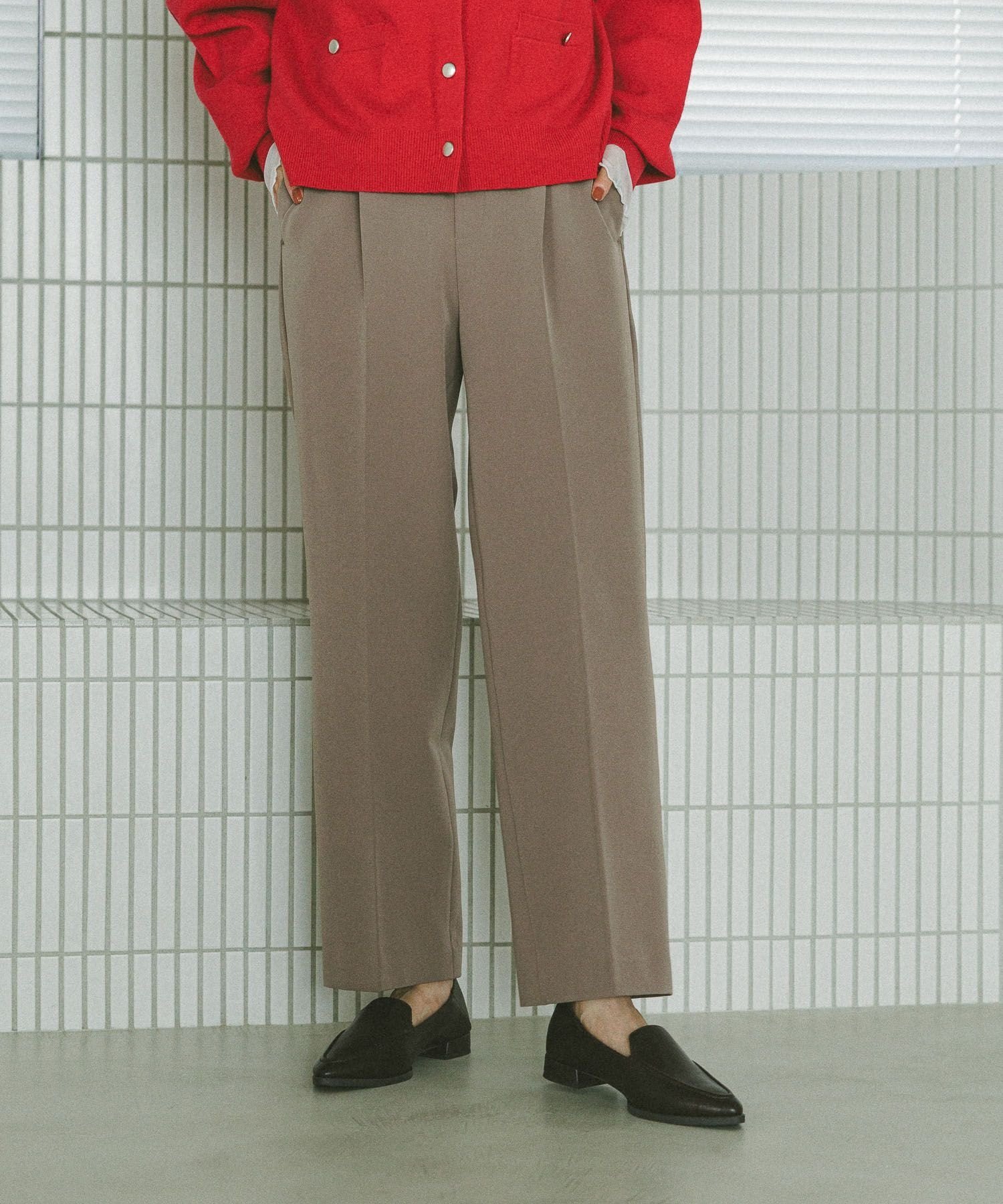 【SALE/40%OFF】GLOBAL WORK あったかウツクシルエットイージーストレートパンツ/580754 グローバルワーク パンツ その他のパンツ ブラック ブラウン グレー ネイビー