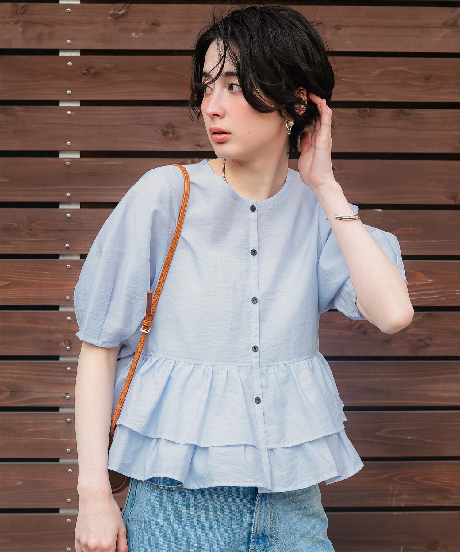 SALE／20%OFF】niko and  ケアイージーコタットフリルシャツ
