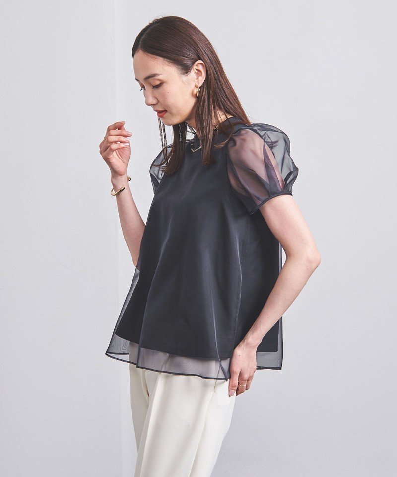 UNITED ARROWS オーガンジー ミニパフ ショートスリーブ ブラウス 