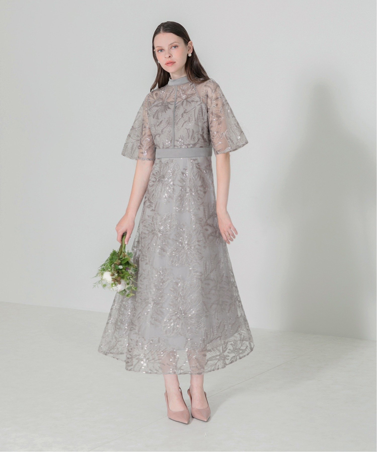 SALE／50%OFF】Leja LEJA/スパンコール花柄プチハイネックウエスト