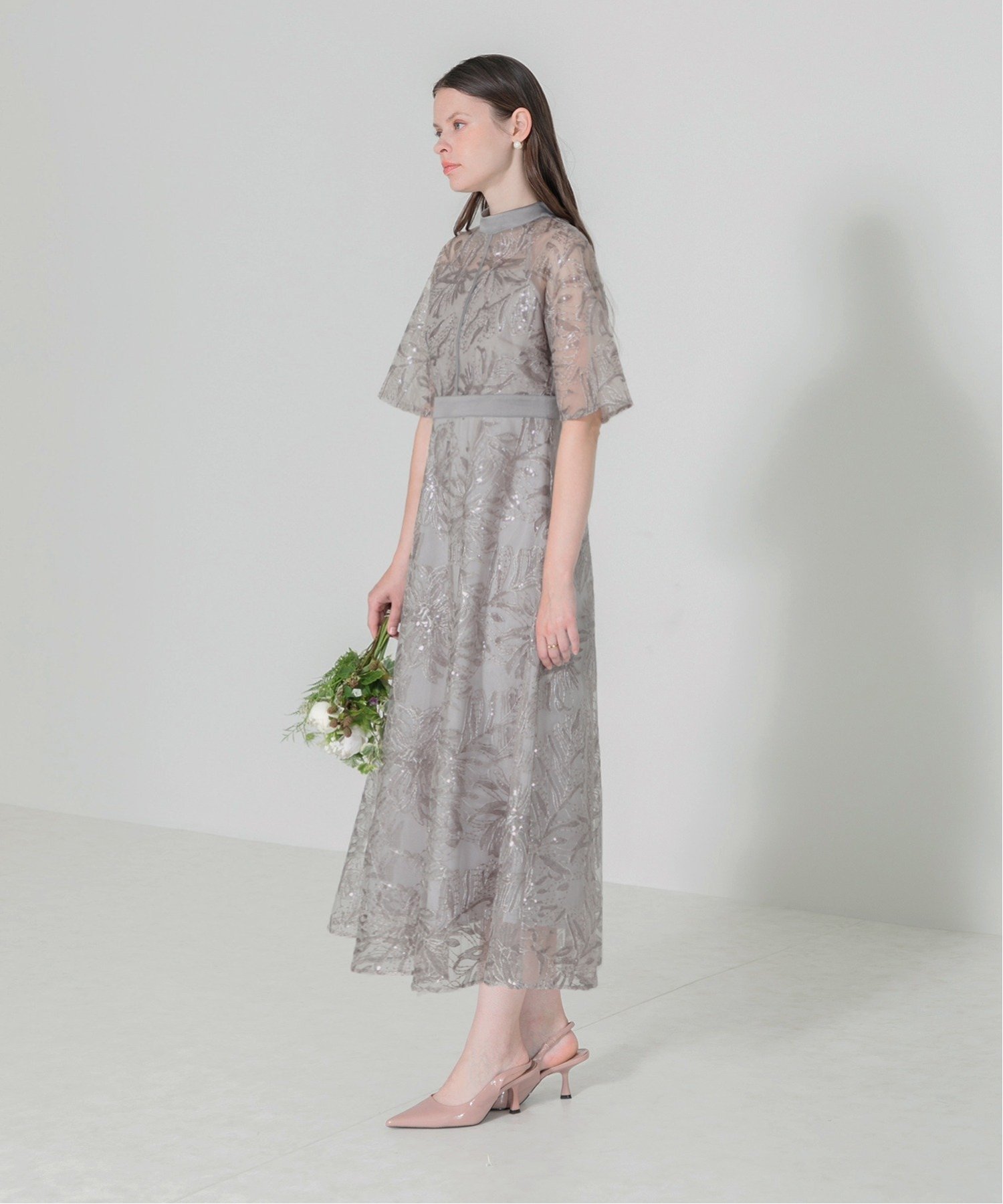 SALE／50%OFF】Leja LEJA/スパンコール花柄プチハイネックウエスト