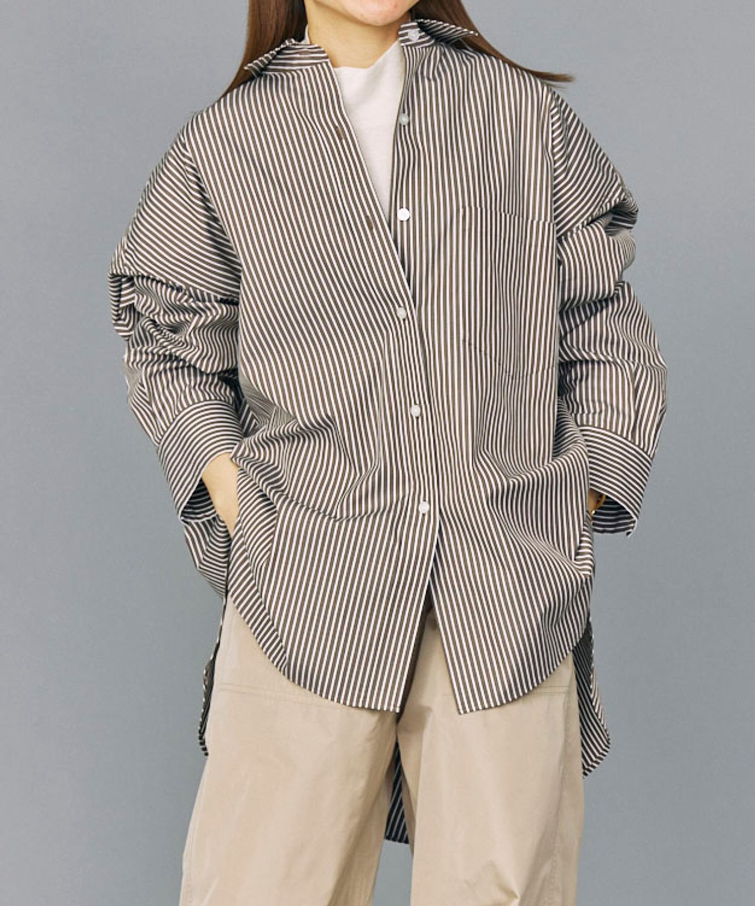 SALE／10%OFF】BABYLONE ストライプビッグシャツ バビロン