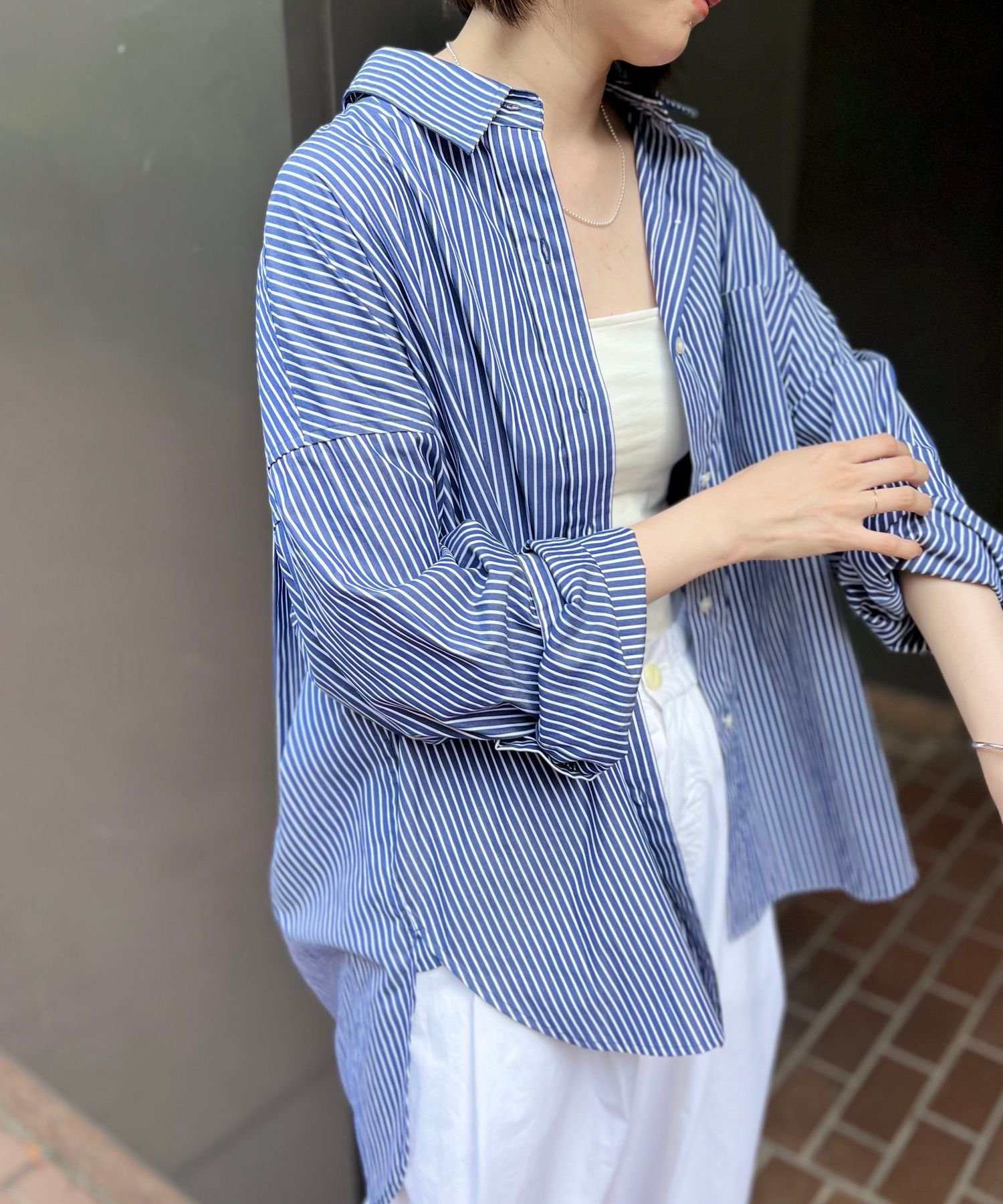 SALE／10%OFF】BABYLONE ストライプビッグシャツ バビロン トップス 