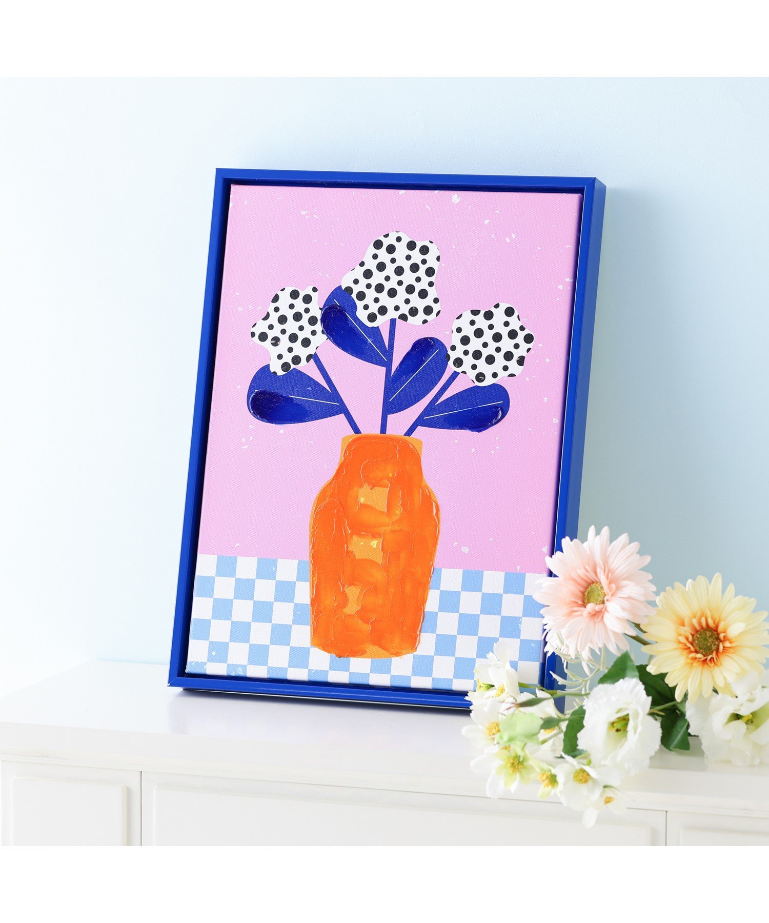 稀少❣️美品✨francfranc アートパネル　絵画　花柄　インテリア　レトロ レトロ フラワー アートボード | Francfranc（フランフラン