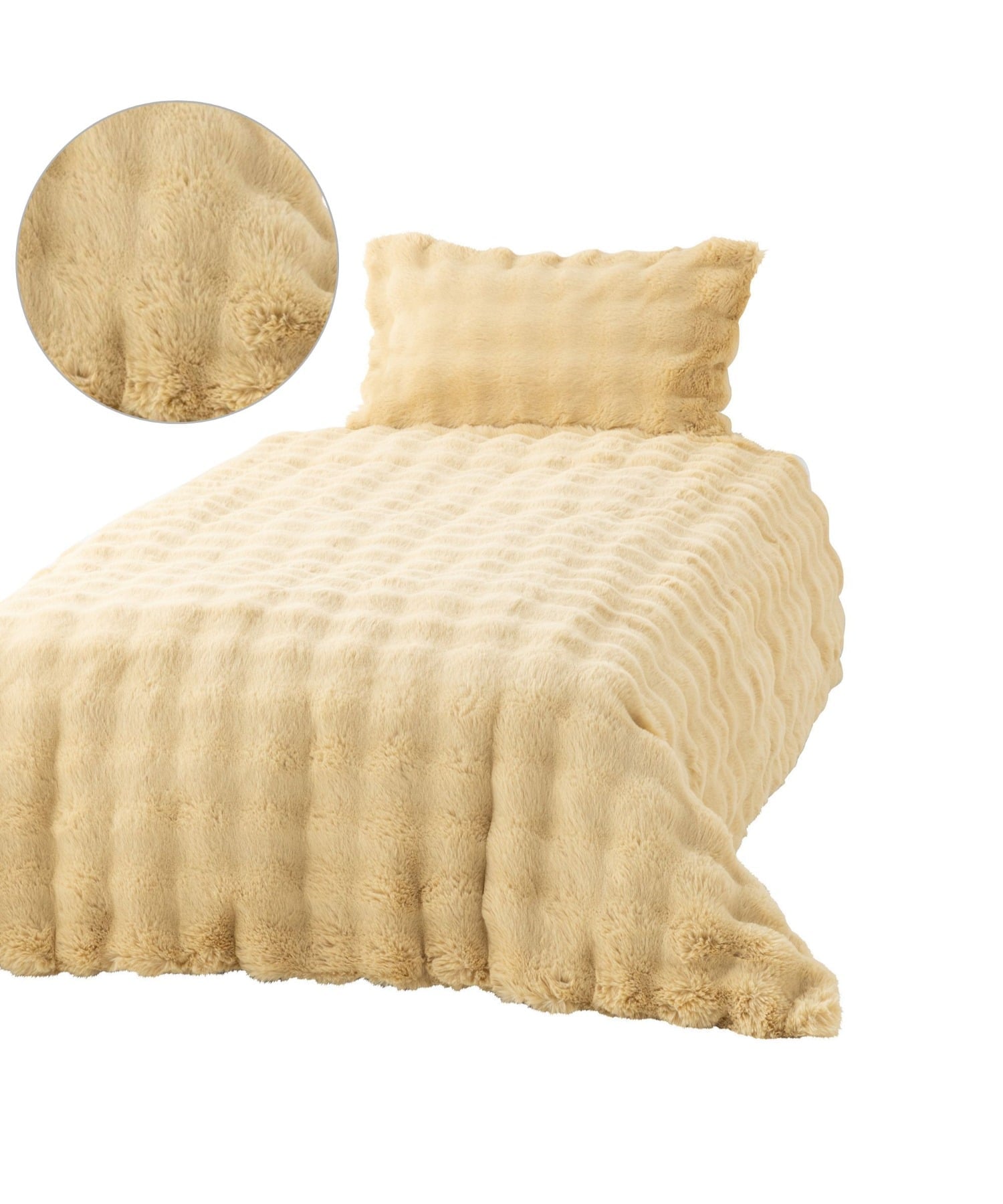 WARMY プードル×ボア 掛け布団カバー ダブル アイボリー Francfranc