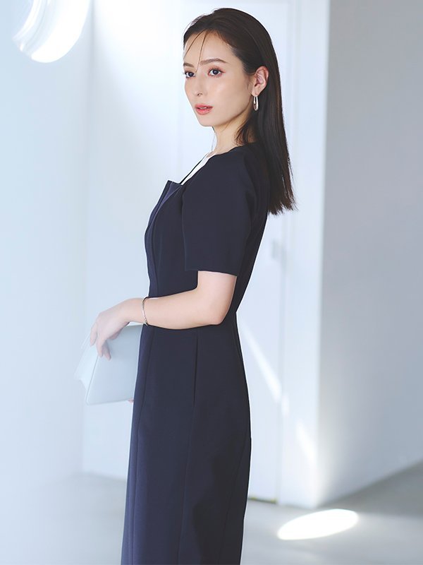 anuans スクエアネックコクーンワンピース アニュアンス ワンピース