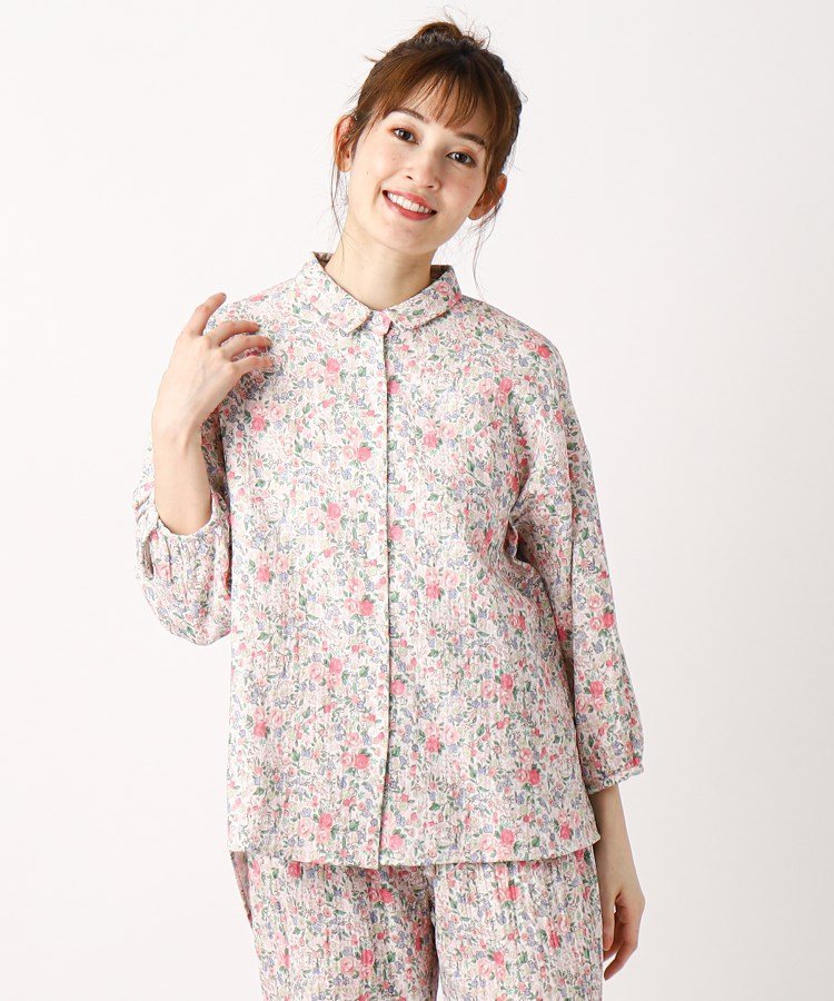 LAURA ASHLEY ローラアシュレイ ガーゼケット ピンク ブルー 綿 楽天市場】ロウェナ柄 ガーゼシャツ LAURA ASHLEY HOME ローラ