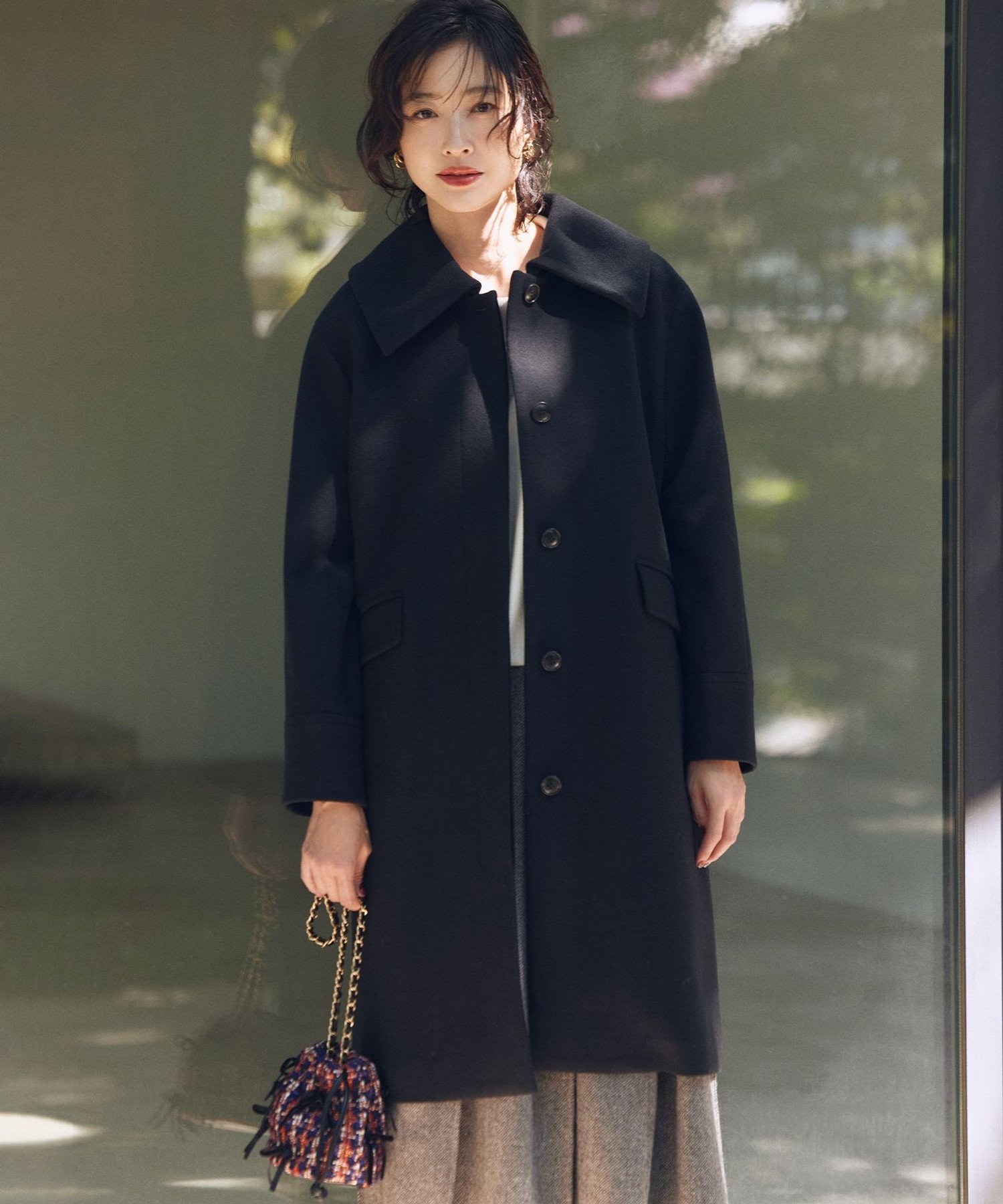 agnes b.（アニエスベー） ステンカラーコート 黒 楽天市場】Aライン 