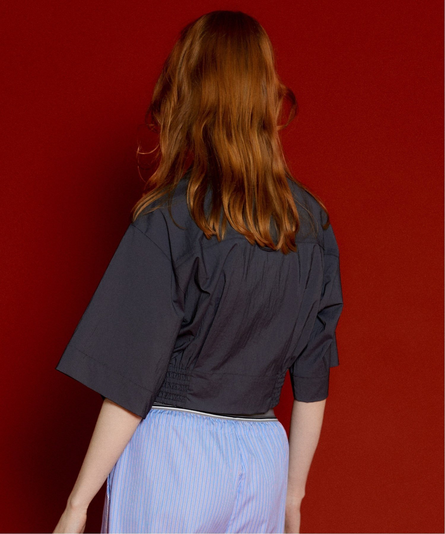 MAISON SPECIAL レース クロップドシャツ FREE MAISON SPECIAL クロップドハーフZIPトップス【MAISON SPECIAL