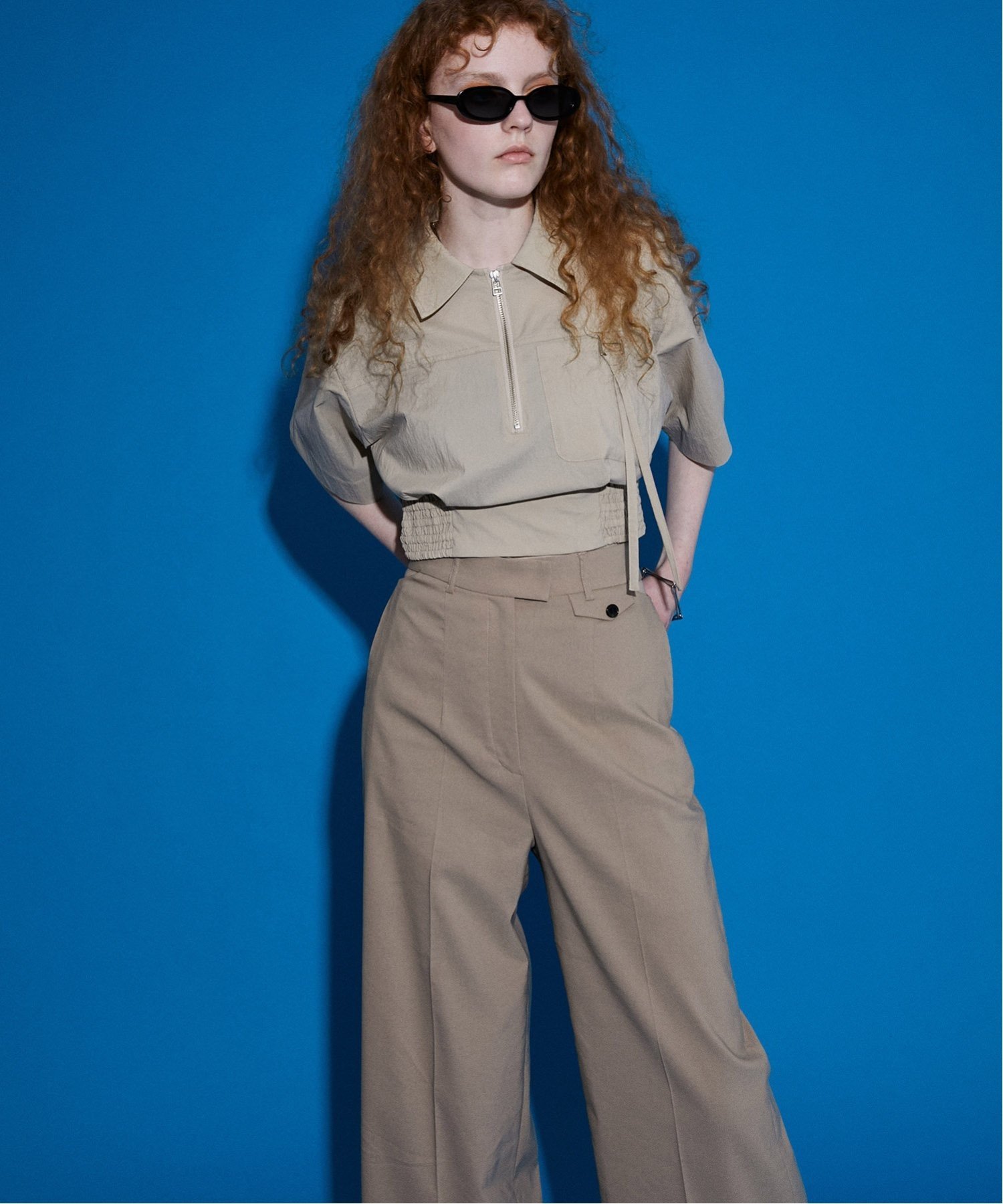 MAISON SPECIAL クロップドハーフZIPトップス【MAISON SPECIAL