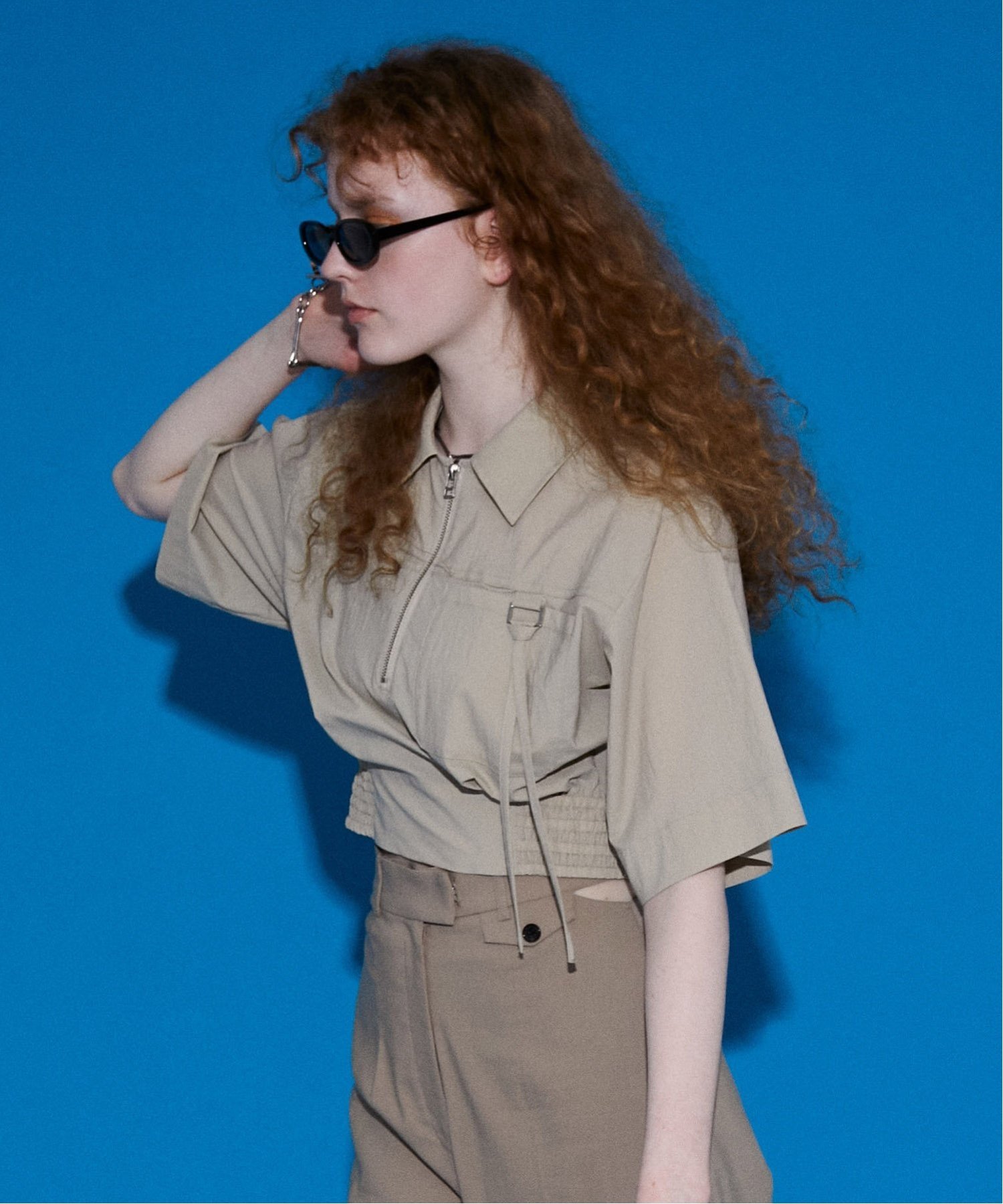MAISON SPECIAL クロップドハーフZIPトップス【MAISON SPECIAL