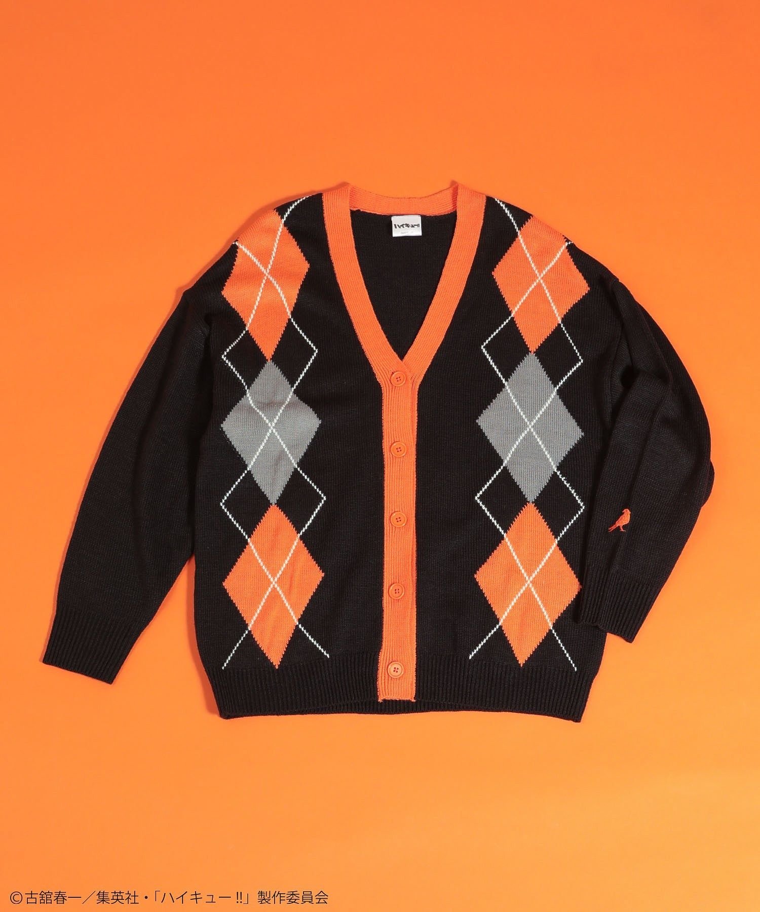 【SALE／30%OFF】Green Parks ハイキュー!! アーガイルカーディガン グリーンパークス トップス カーディガン レッド ブラック画像