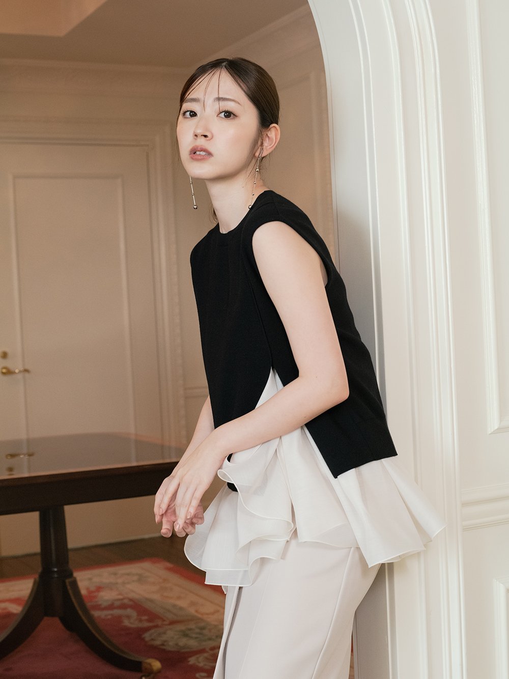 SALE／50%OFF】FRAY I.D ラッフルフリルレイヤーニット フレイ 