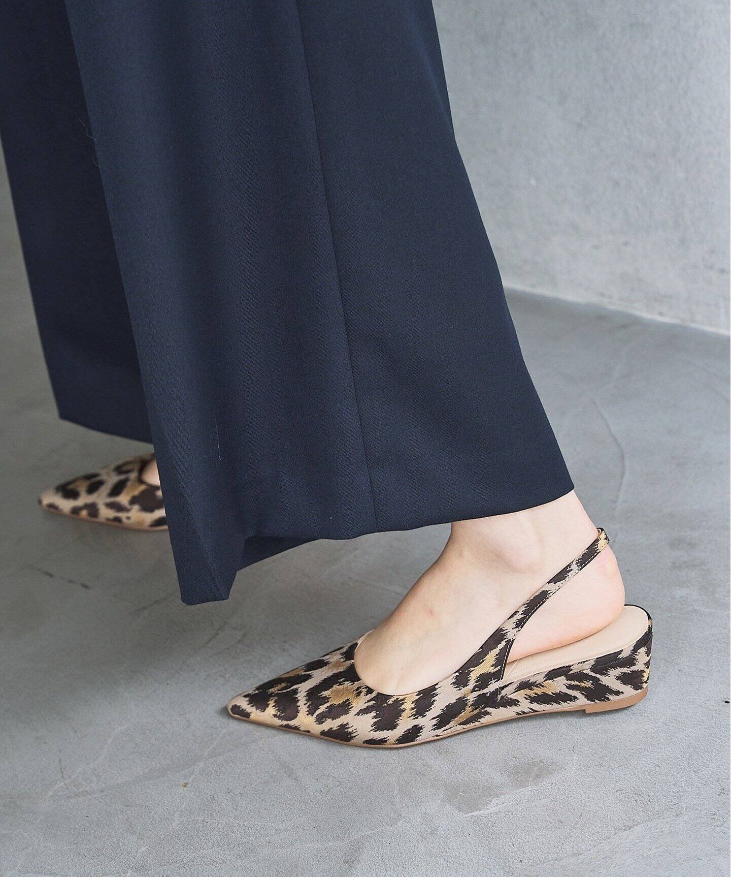 SALE／30%OFF】LE TALON 4cmポインテッドスリングバックウエッジ