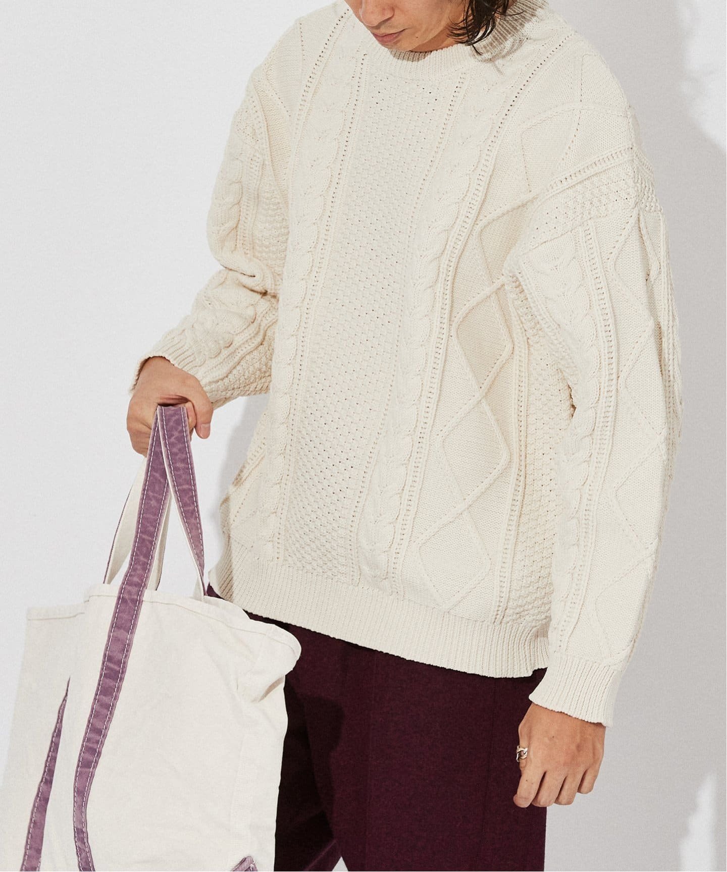 SALE／40%OFF】EDIFICE スポンディッシュ リラックス ケーブル ニット 
