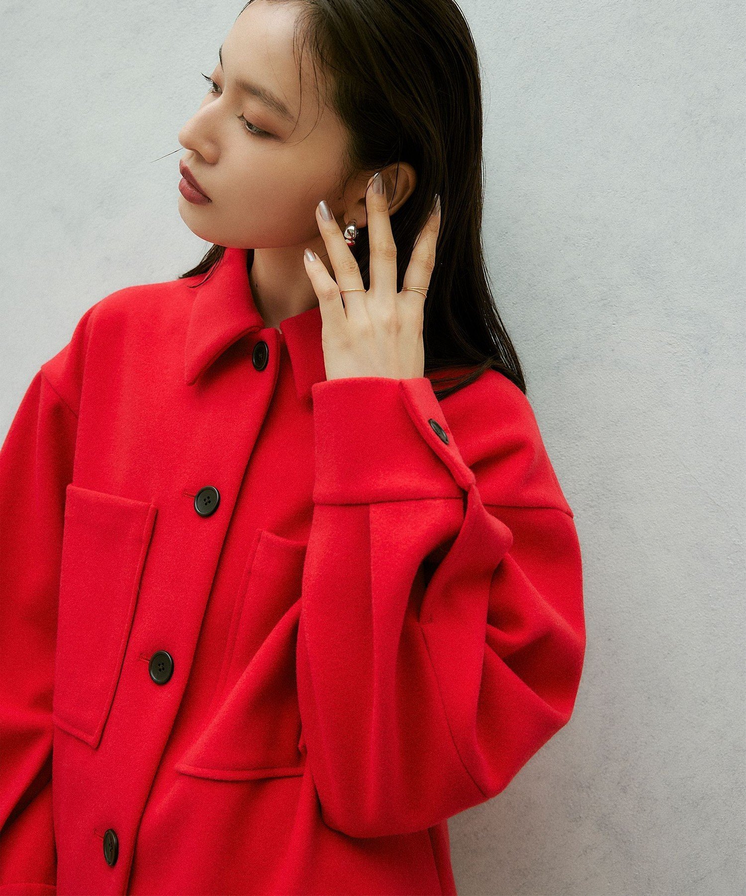 お取り置き品【新品未使用】EMMEL REFINESボンディングビッグジャケット EMMEL REFINES＞EM ボンディング ビッグ ジャケット