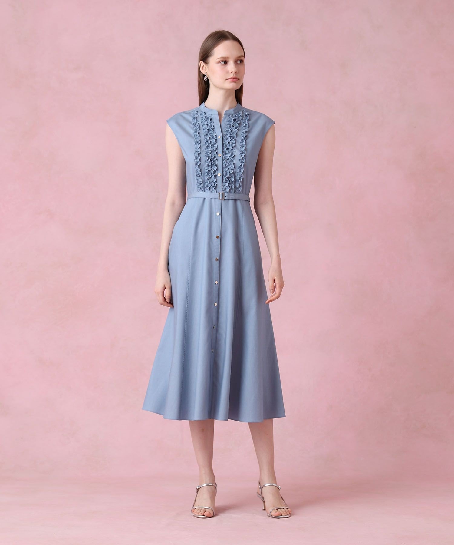 ANAYI ヘリンボンチェックベルト付き　ワンピース ANAYI ワンピース ヘリンボンチェックベルト付き ワンピース