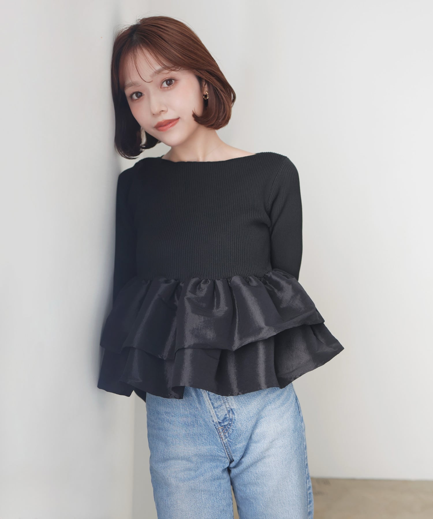 LIAN 【mayu * LIAN】シャイニーフリルニット リアン トップス ニット