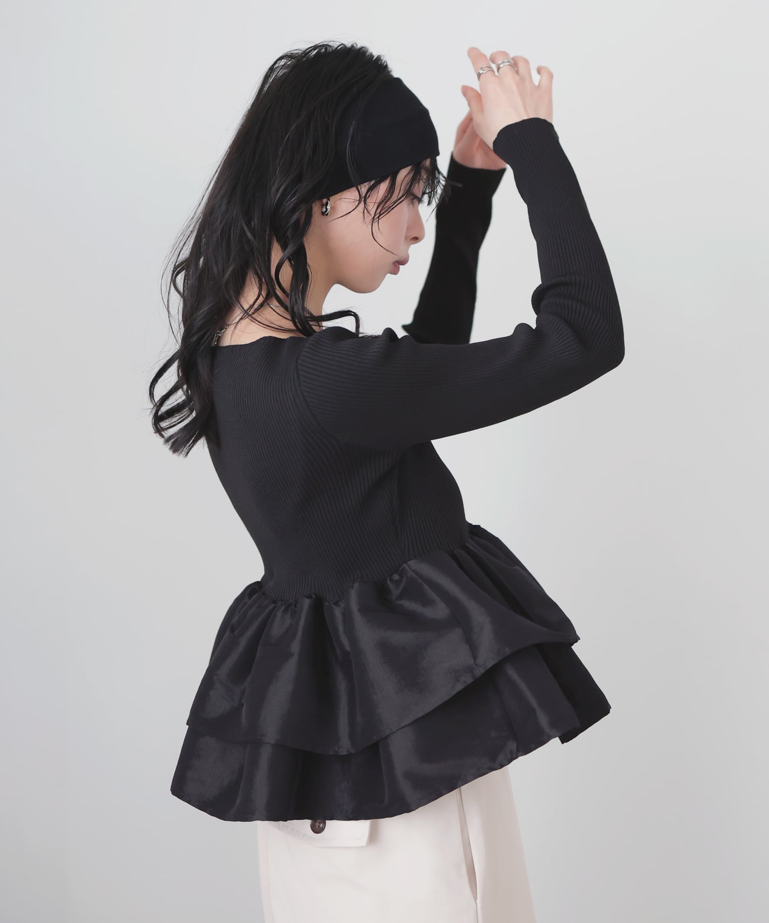 LIAN 【mayu * LIAN】シャイニーフリルニット リアン トップス ニット 