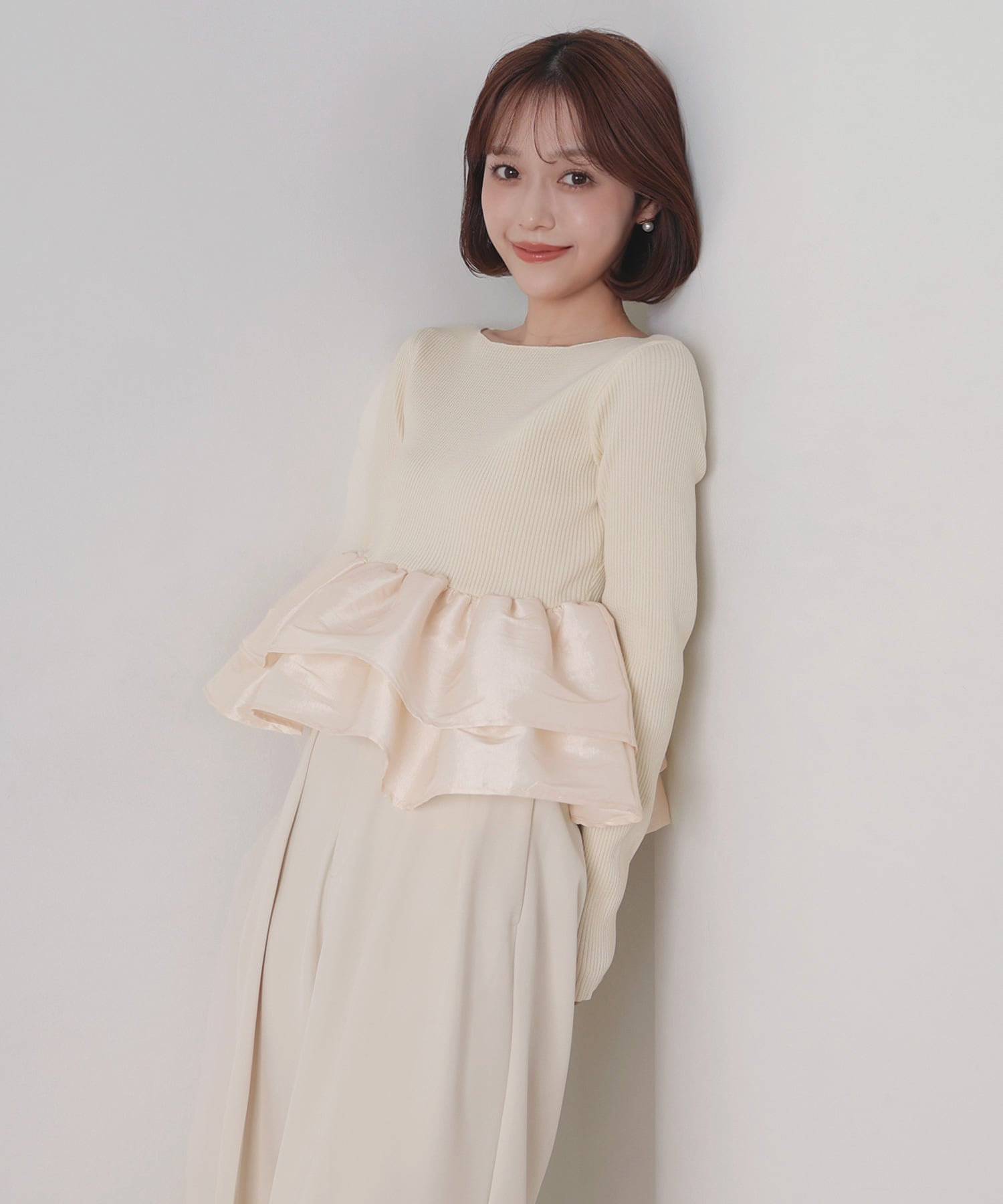 LIAN 【mayu * LIAN】シャイニーフリルニット リアン トップス ニット