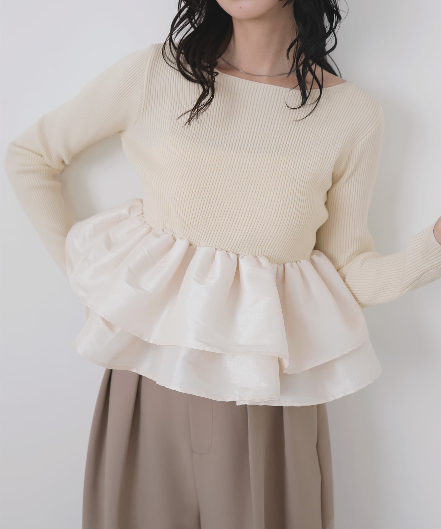 LIAN 【mayu * LIAN】シャイニーフリルニット リアン トップス ニット 