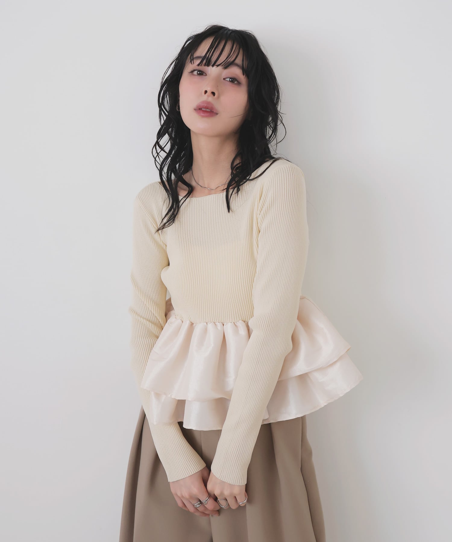 LIAN 【mayu * LIAN】シャイニーフリルニット リアン トップス ニット