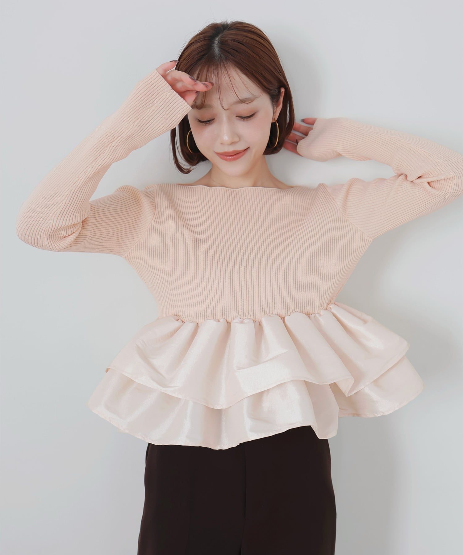 LIAN 【mayu * LIAN】シャイニーフリルニット リアン トップス ニット