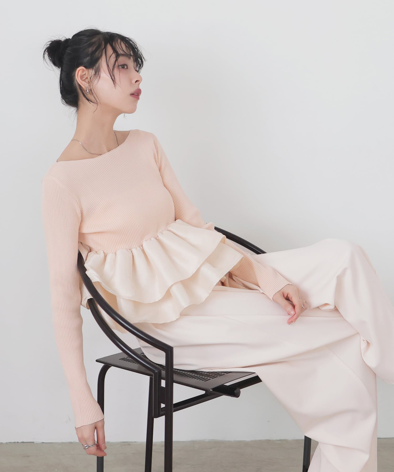 LIAN mayu シャイニーフリルニット ピンク LIAN｜【mayu * LIAN】シャイニーフリルニット | Rakuten Fashion(楽天