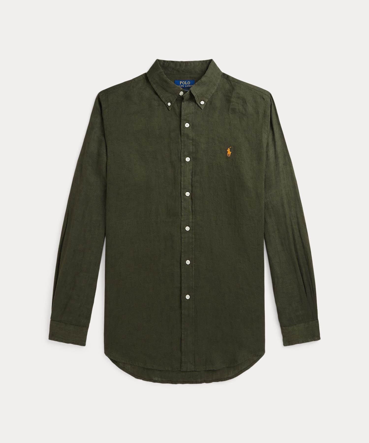 ラルフローレン　シャツ　ポロ　リネン　トップス　ブラウス ワイド クロップド リネン シャツ（シャツ/ブラウス）｜POLO