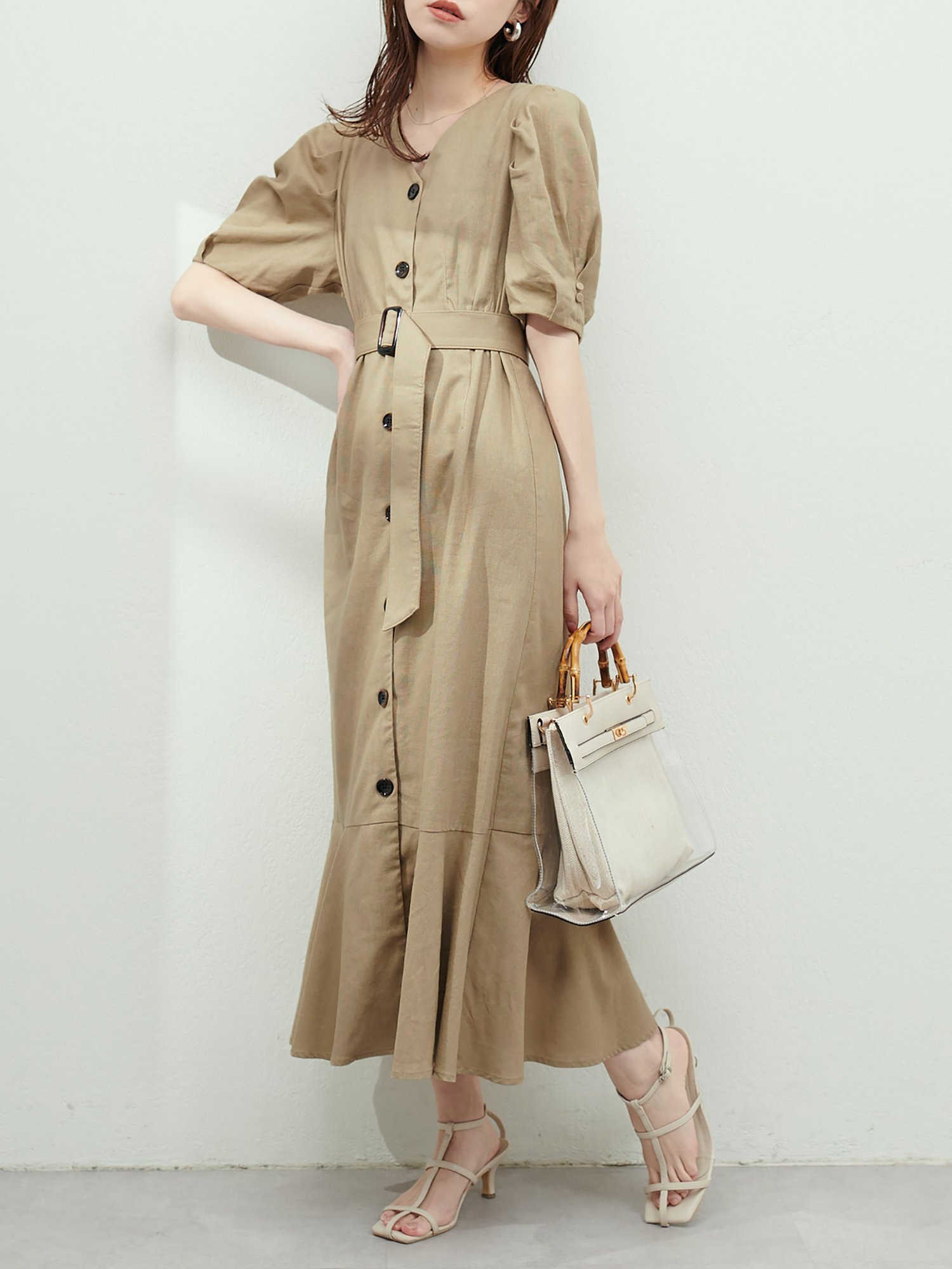 仮　メロンママ♡　　natural couture SALE／50%OFF】natural couture 【M/Lサイズ展開】ベルト付き綿