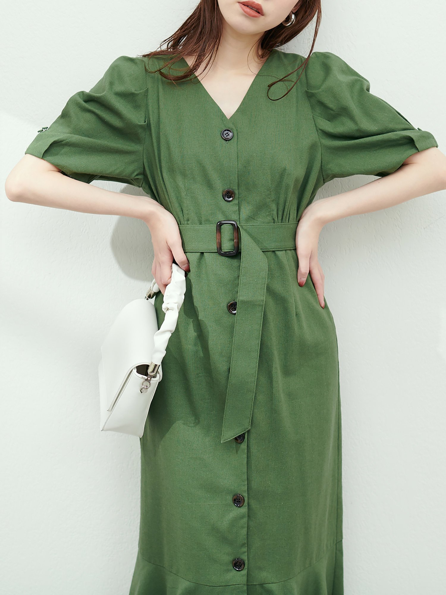 仮　メロンママ♡　　natural couture SALE／50%OFF】natural couture 【M/Lサイズ展開】ベルト付き綿