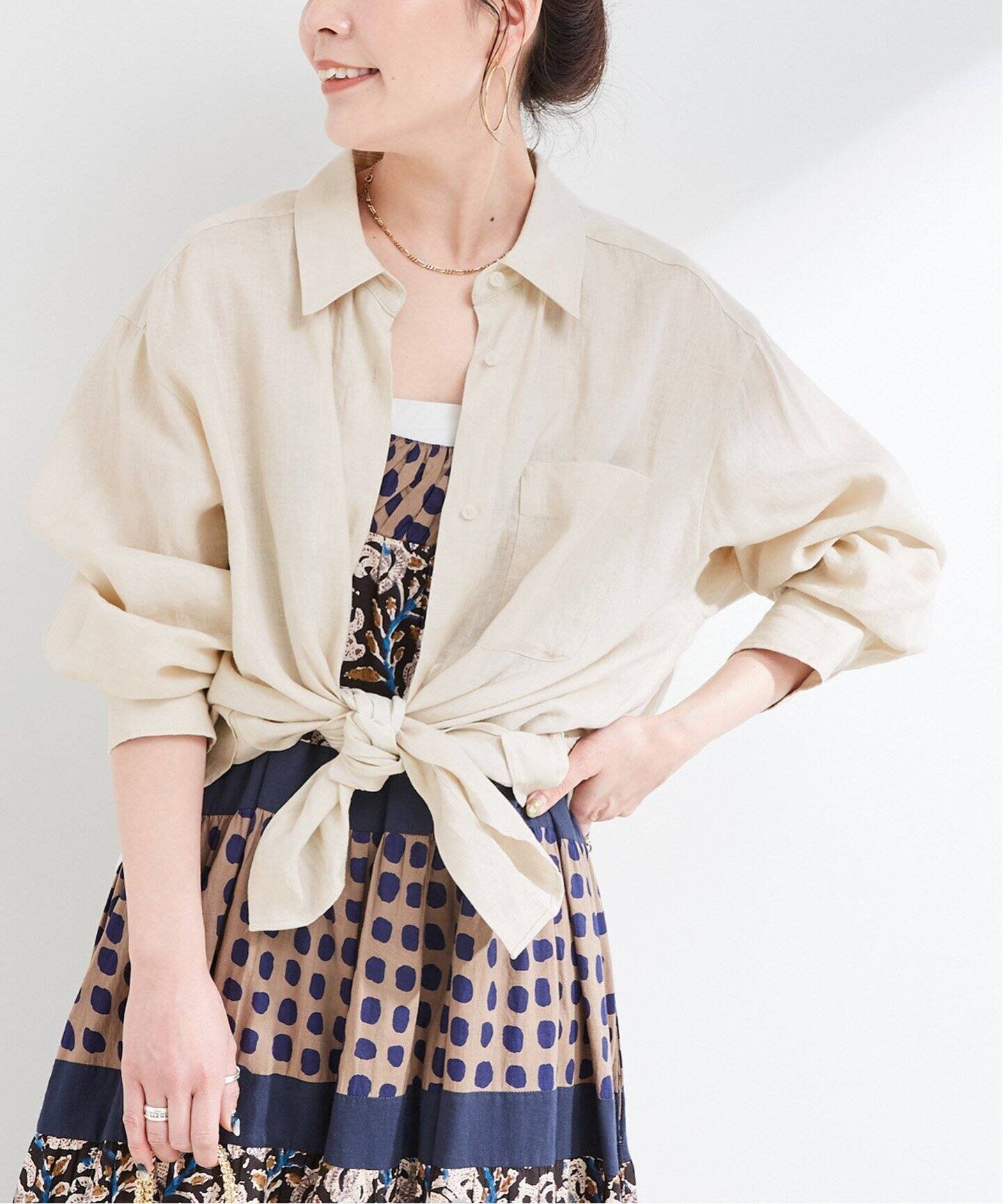 SALE／18%OFF】B.C STOCK フレンチリネンレギュラーシャツ ベーセー 