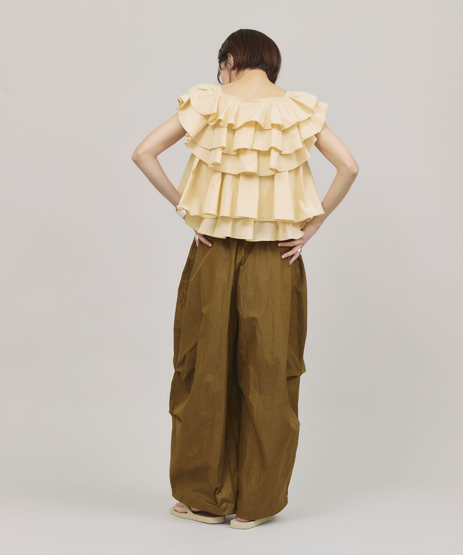 Curensology ポプリンラッフルブラウス カレンソロジー トップス