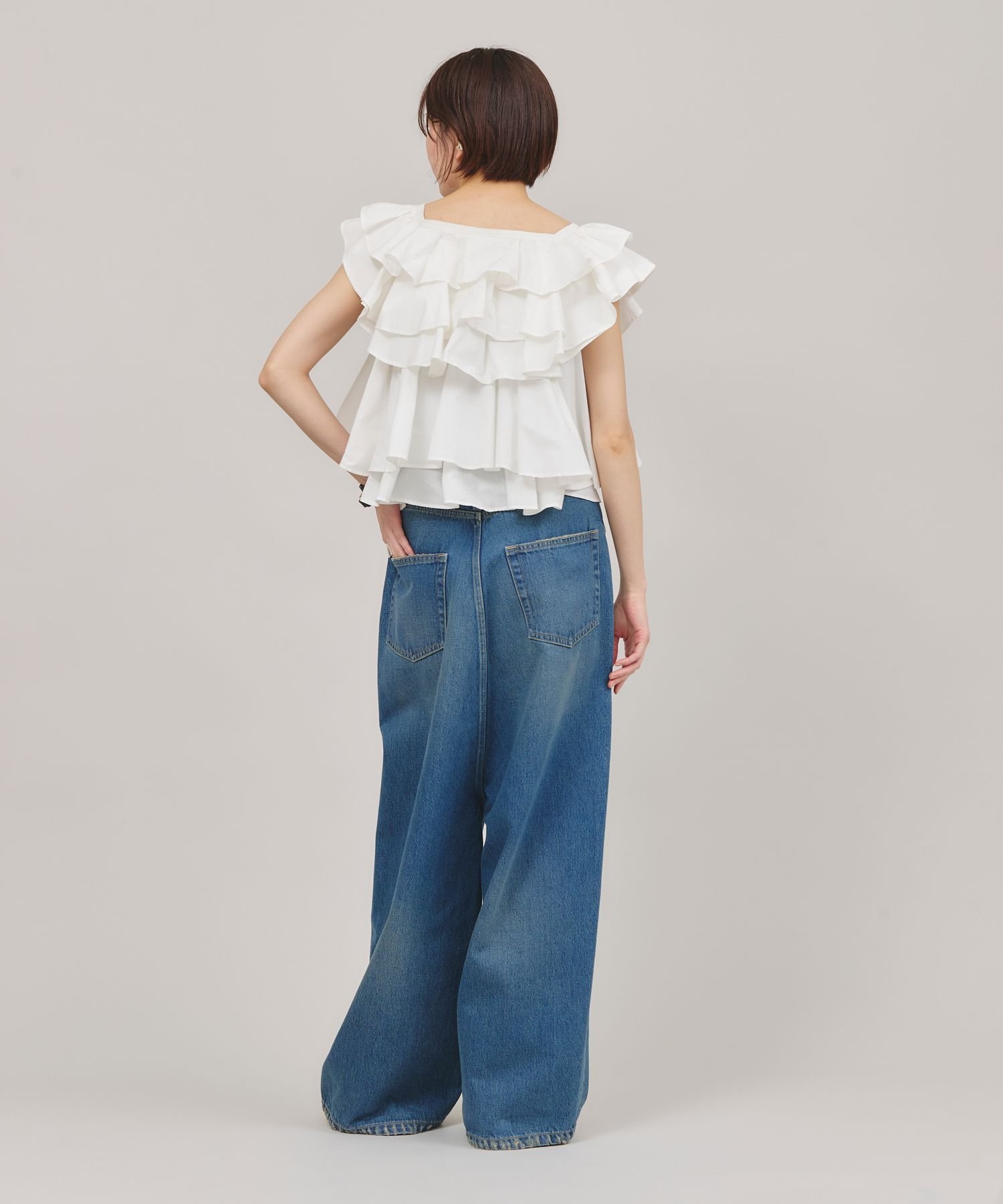 SALE／40%OFF】Curensology ポプリンラッフルブラウス カレンソロジー 