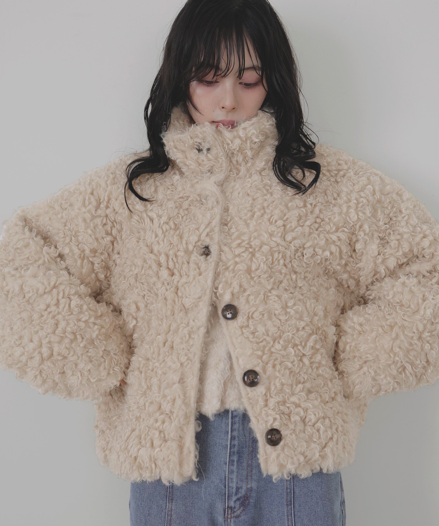 SALE／40%OFF】フェイクレザー リバーシブル ボア ブルゾン