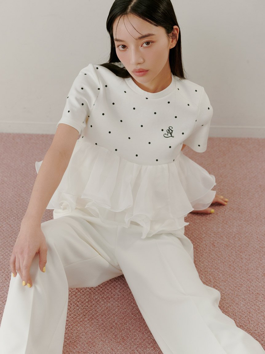 SNIDEL 【WEB限定カラーあり】ボリュームペプラムドッキングカットプル