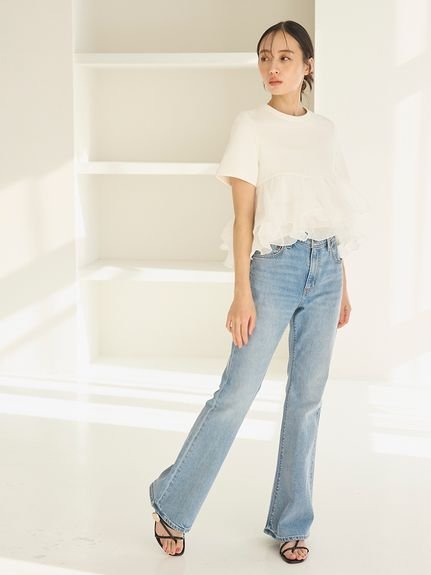 SNIDEL 【WEB限定カラーあり】ボリュームペプラムドッキングカットプル
