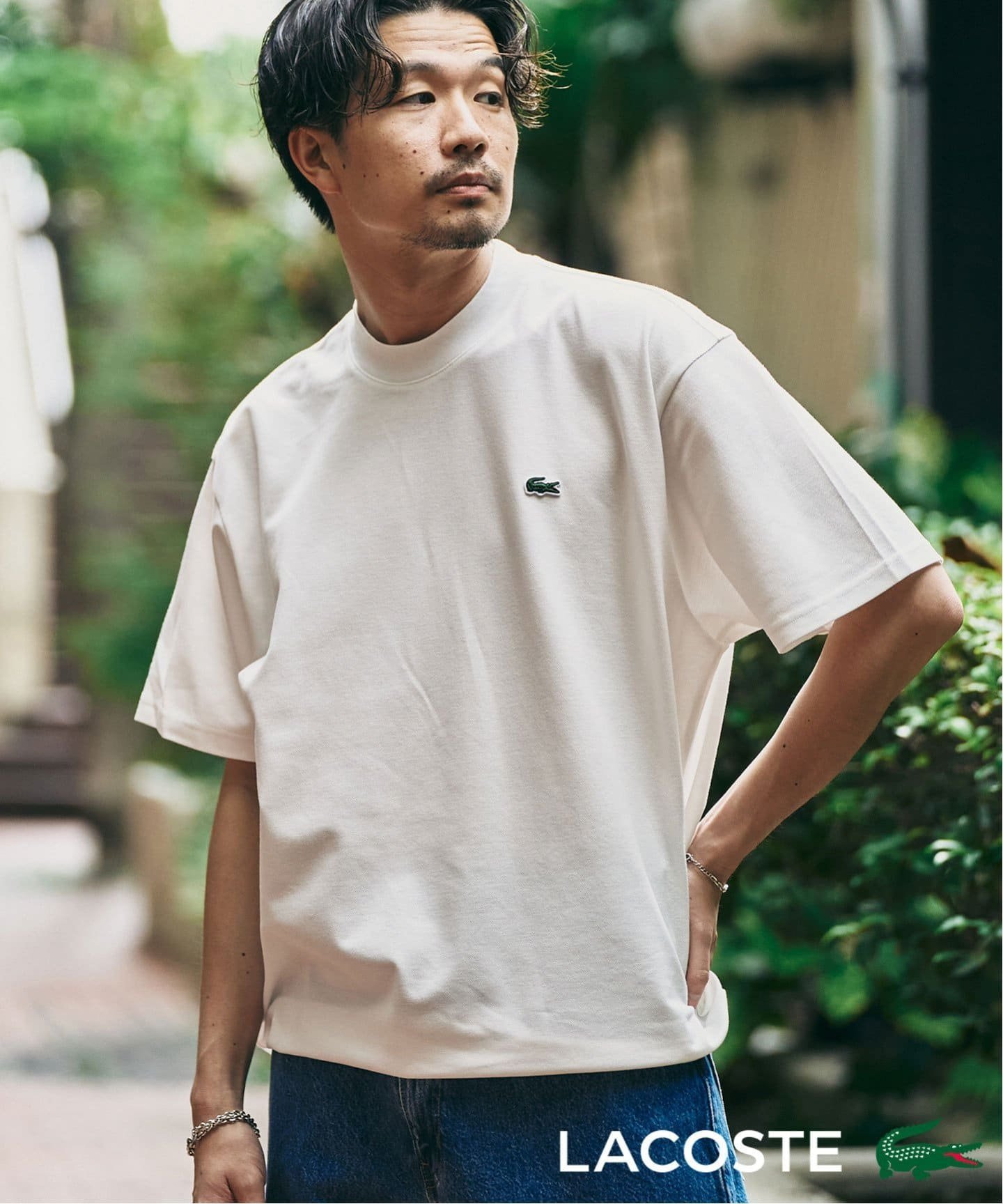 楽天市場】ラコステ 5分袖 モックネック サマーニット Tシャツ