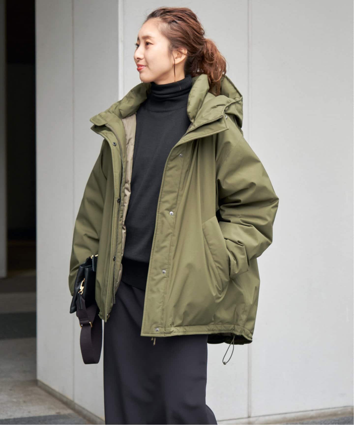 spick and span 撥水フーデッドダウンハーフコート　カーキ SALE／30%OFF】Spick & Span 撥水フーデッドダウンハーフコート