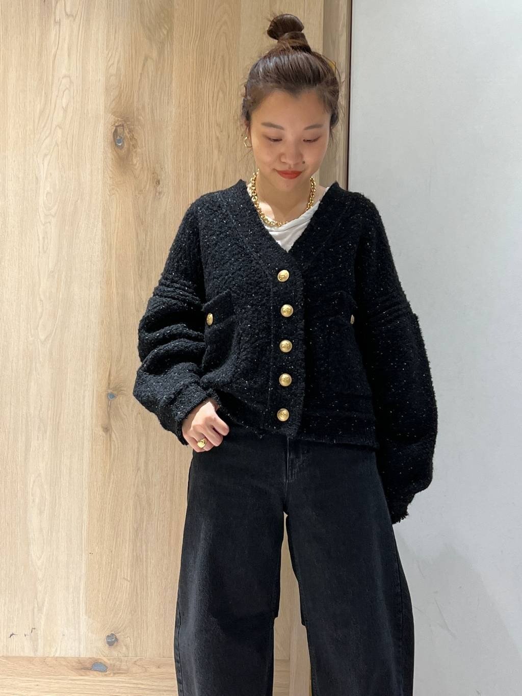SALE／30%OFF】Curensology ツイーディヤーンニットカーディガン 