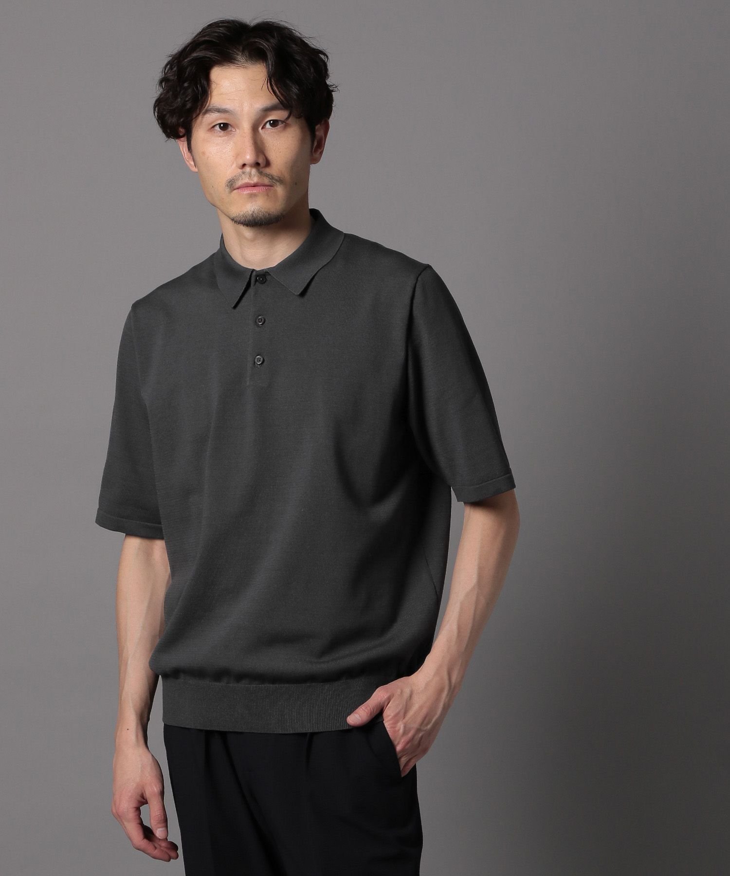 2枚セット ブラミンク カットソー ポロシャツ ドゥロワー 黒 グレー ニット SALE／30%OFF】GLOBAL WORK 洗えるニットポロシャツ/Salon de GW