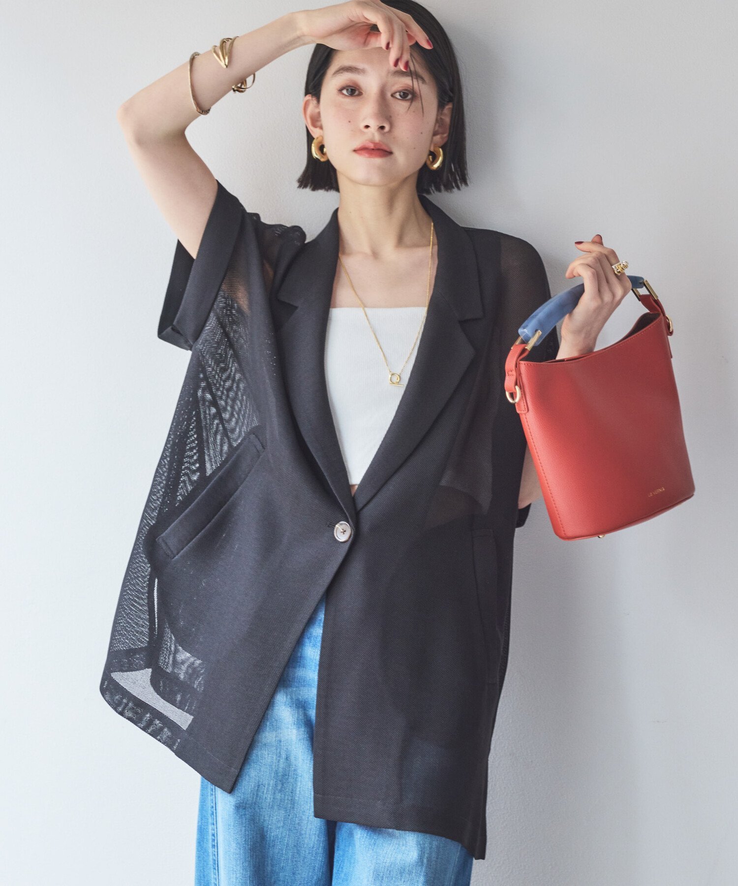 cen.made in Japan/2WAYフーディーシャツブルゾン