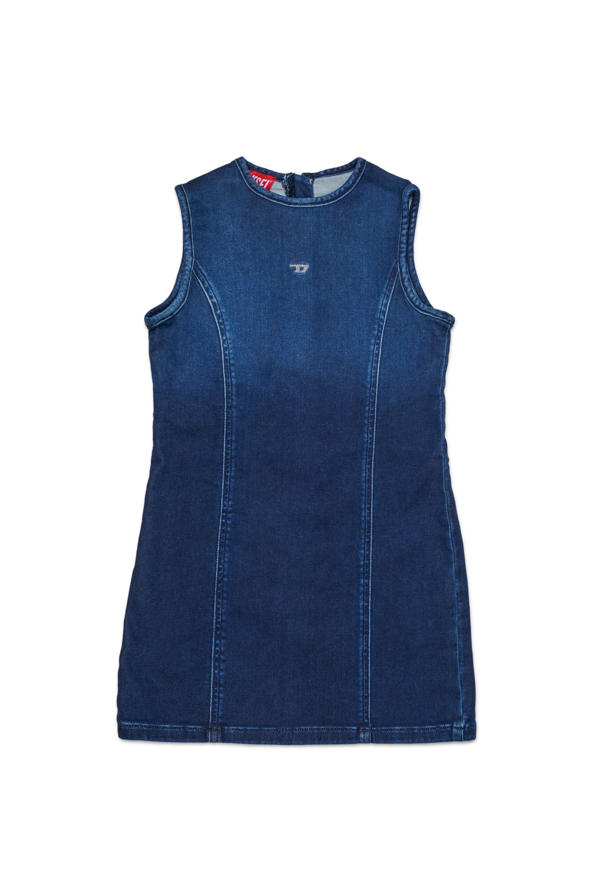 【ディーゼル】ロゴ デニムワンピース ドレス 綿混 ライトブルー DIESEL（ディーゼル）の「レディース ワンピース デニム ロング