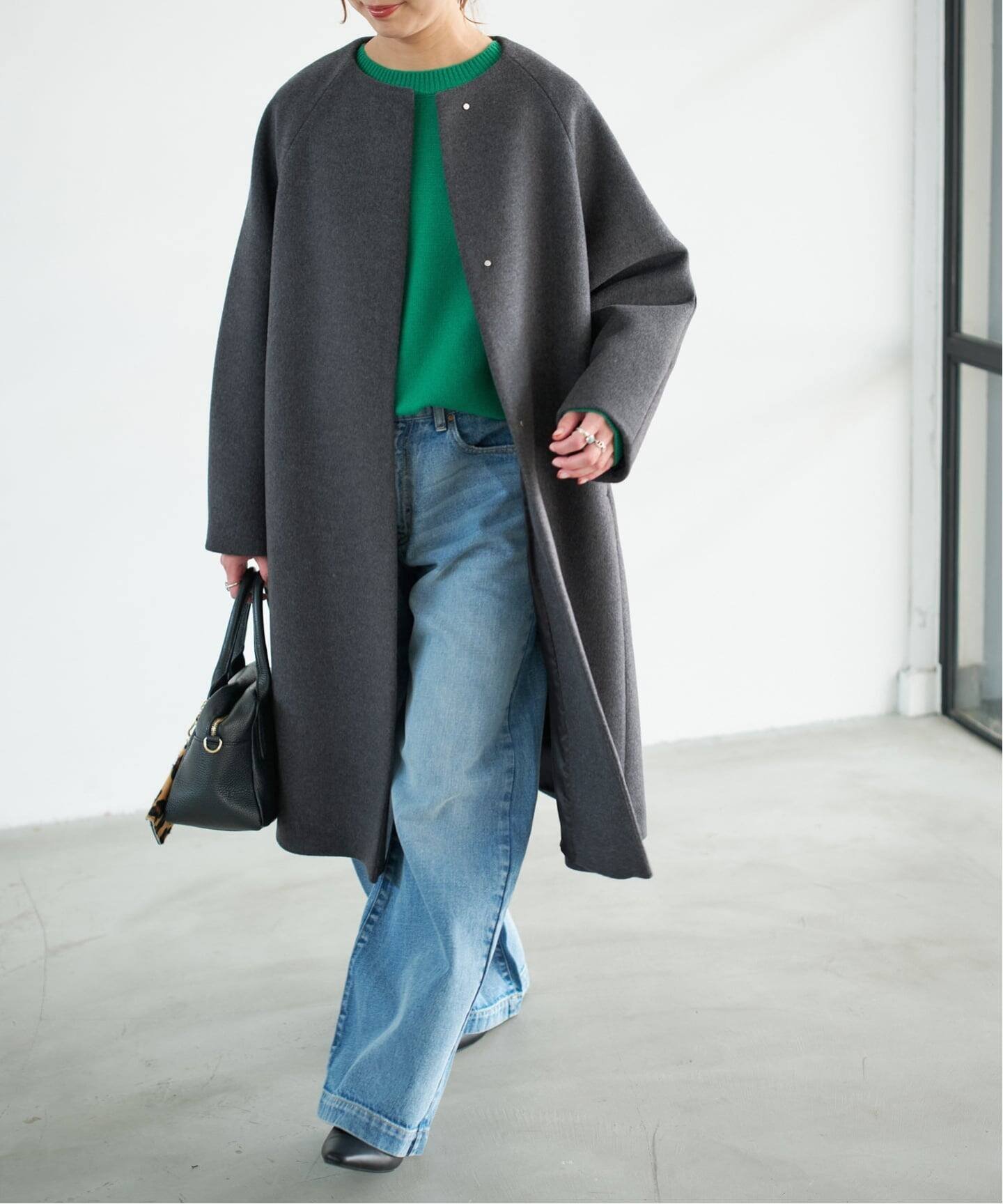 平和ママ　スピックアンドスパン　ノーカラーリバーコート　38 楽天市場】【SALE／50%OFF】ノーカラーVネックリバーコート