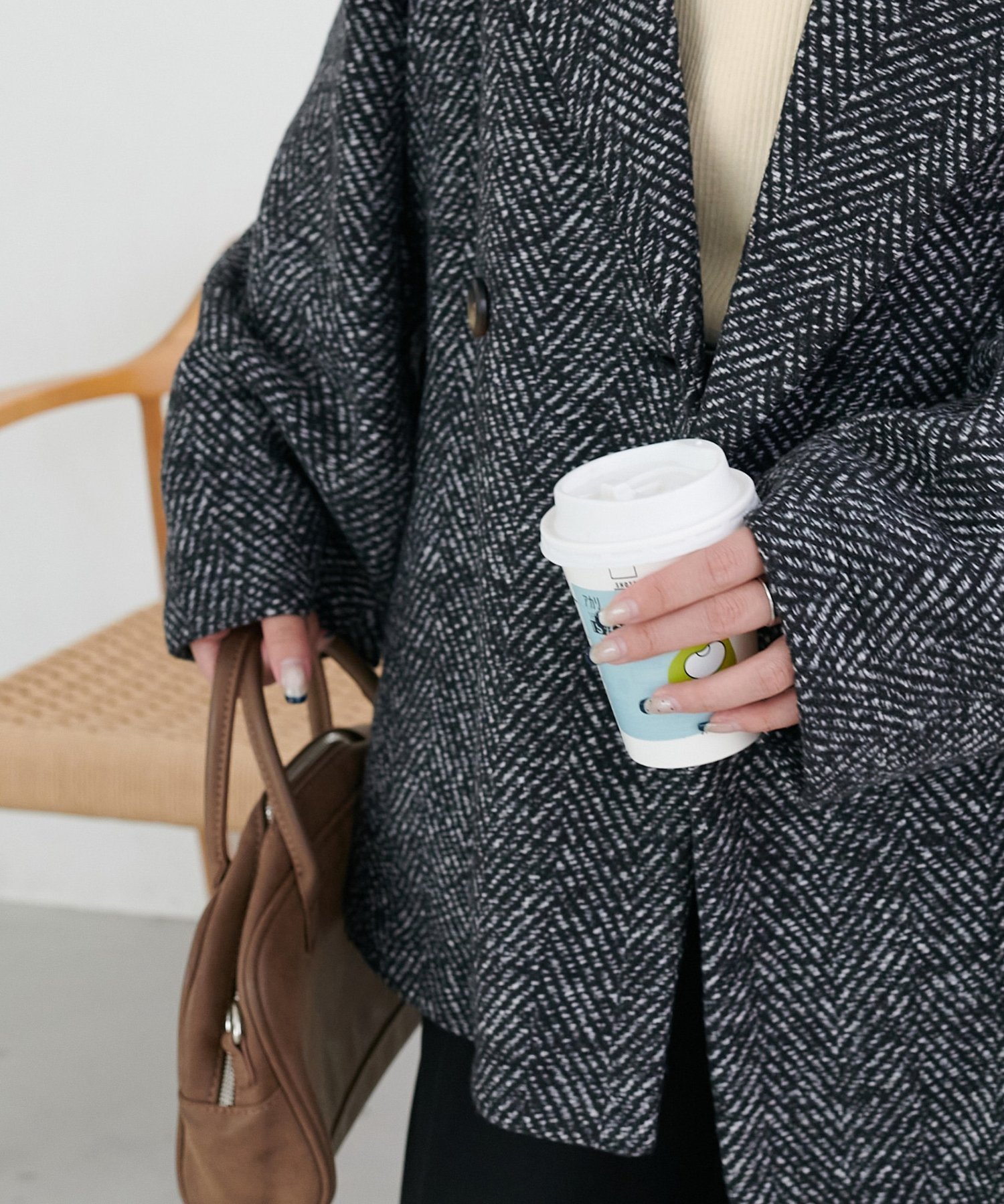 SALE／66%OFF】Discoat 【WEB限定】ヘリンボーンダブルテラー