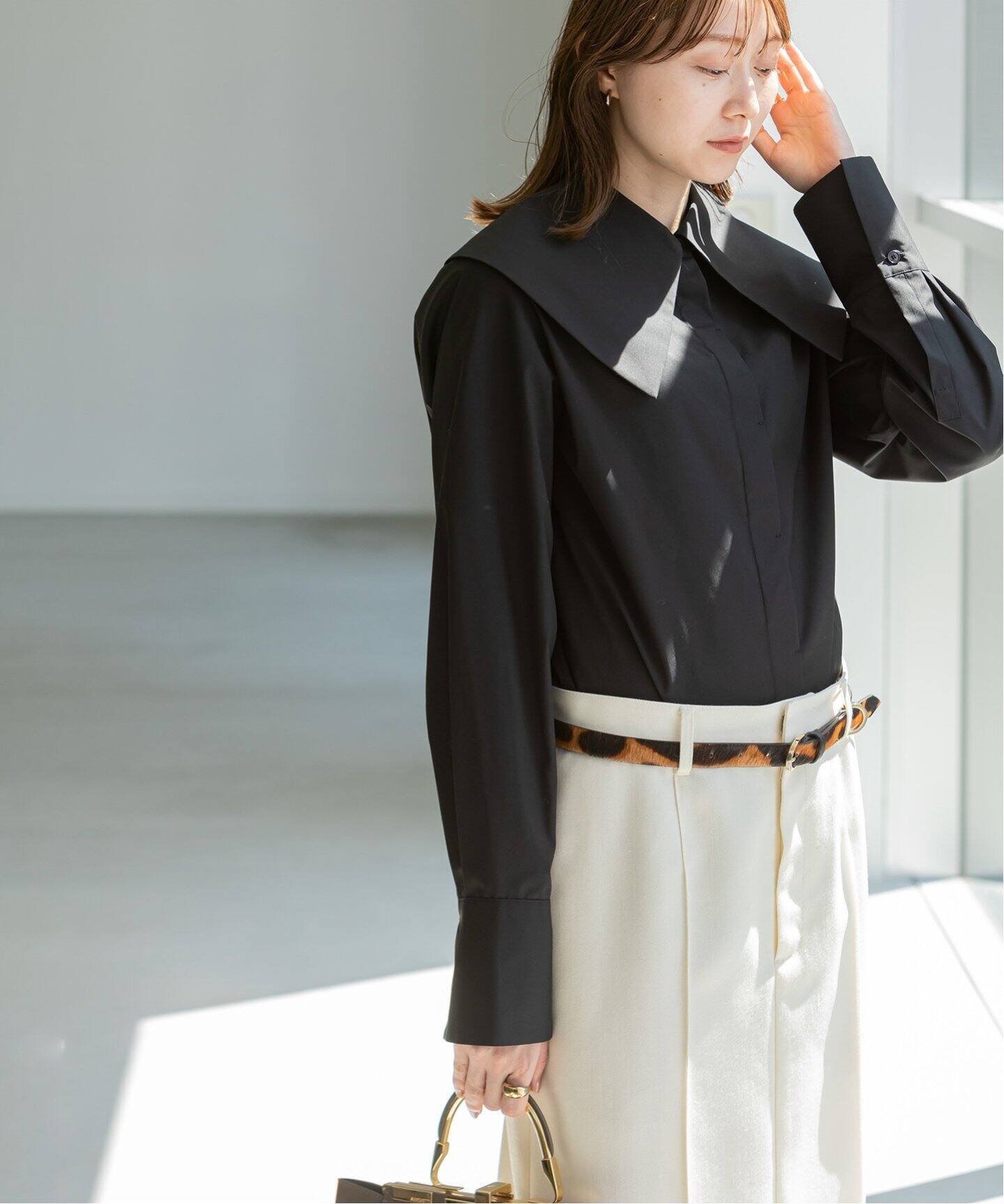 SALE／30%OFF】NOBLE ビッグカラーシャツブラウス ノーブル トップス 